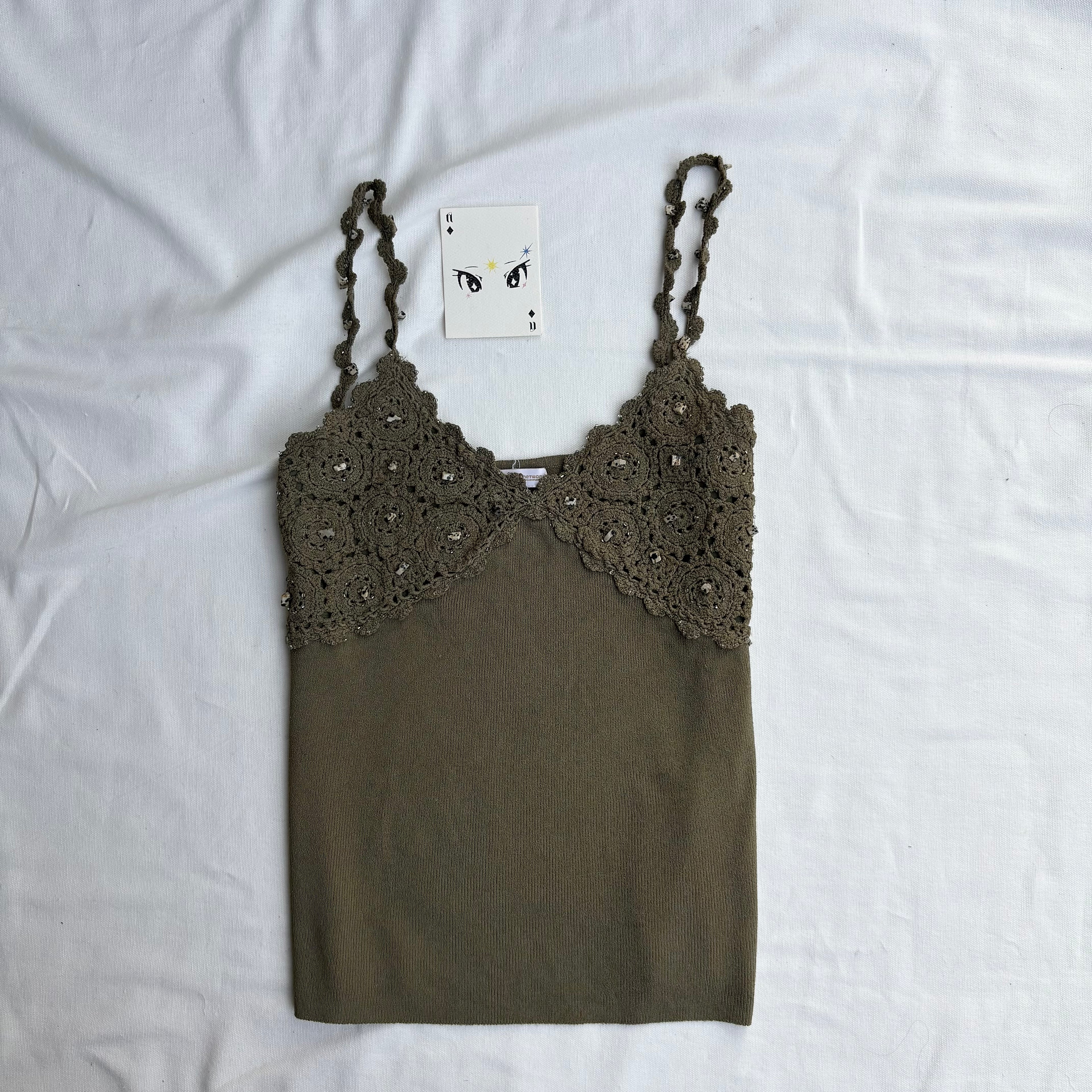 GREEN KNIT TOP (Bust : 30-34, Upper Waist : 26-34)