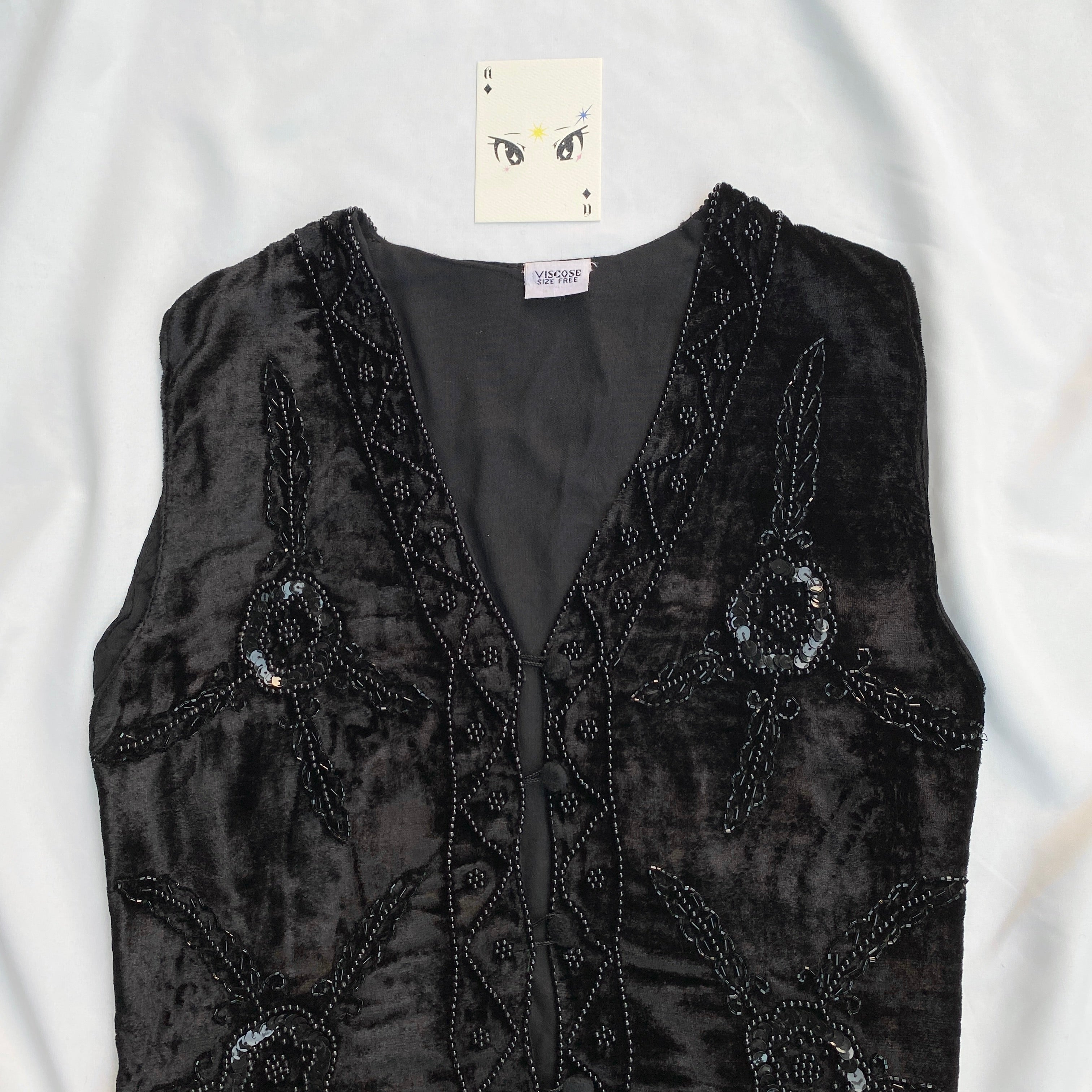 BLACK EMBELLISHED VEST (Bust : 34-38, Upper Waist : 30-38)