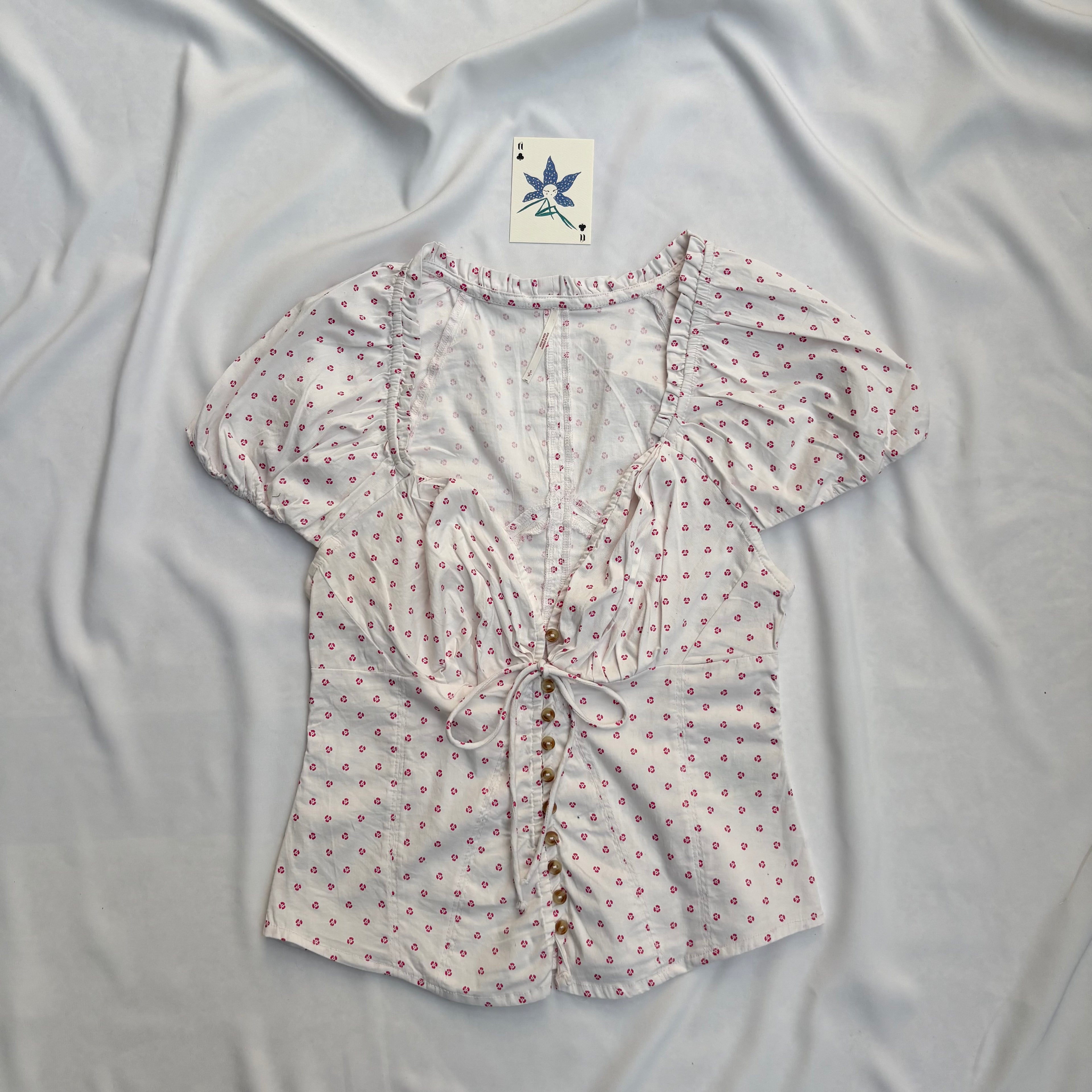 WHITE PUFF SLEEVE TOP FROM FREE PEOPLE (Multiple sizes available)