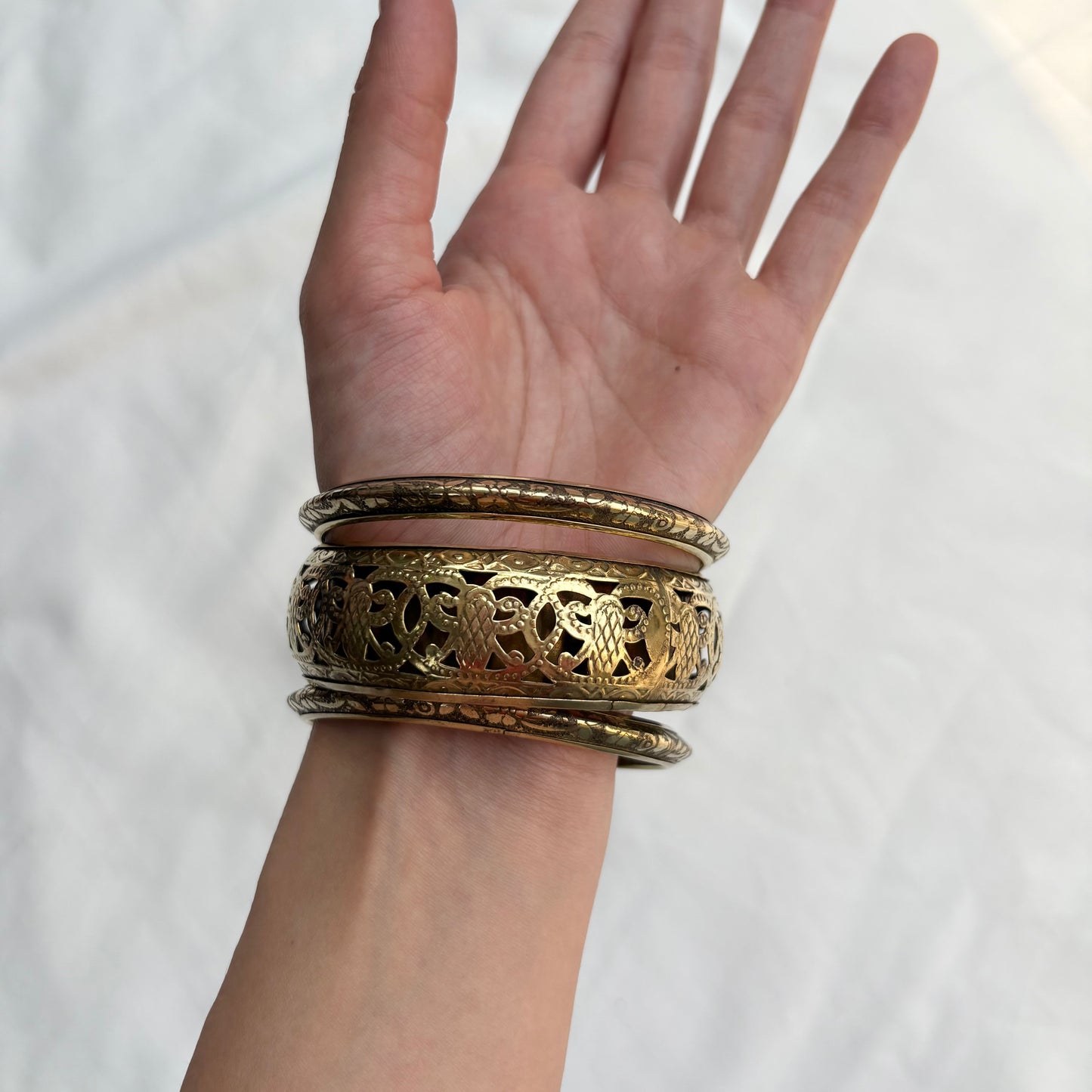GOLD BANGLE SET (Set of Three)
