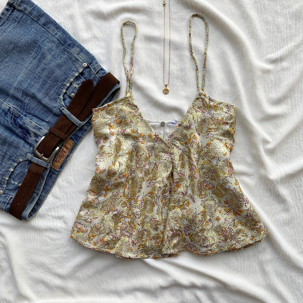 METALLIC THREAD TOP FROM ZARA (Two sizes available)