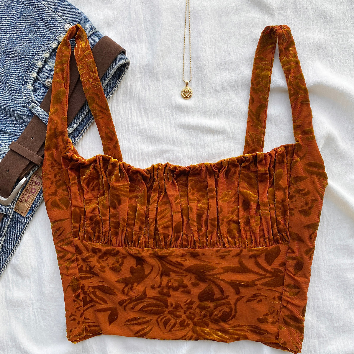 BROWN TOP FROM URBAN OUTFITTERS (Bust : 34-38, Upper Waist : 29-34)