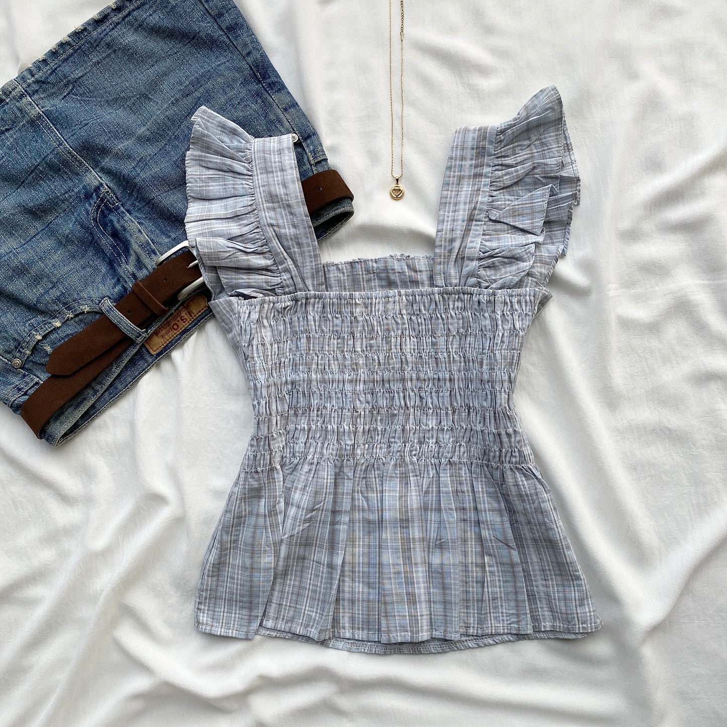 ROSALIE TOP IN BLUE (Bust : 30-34, Upper Waist : 24-28)