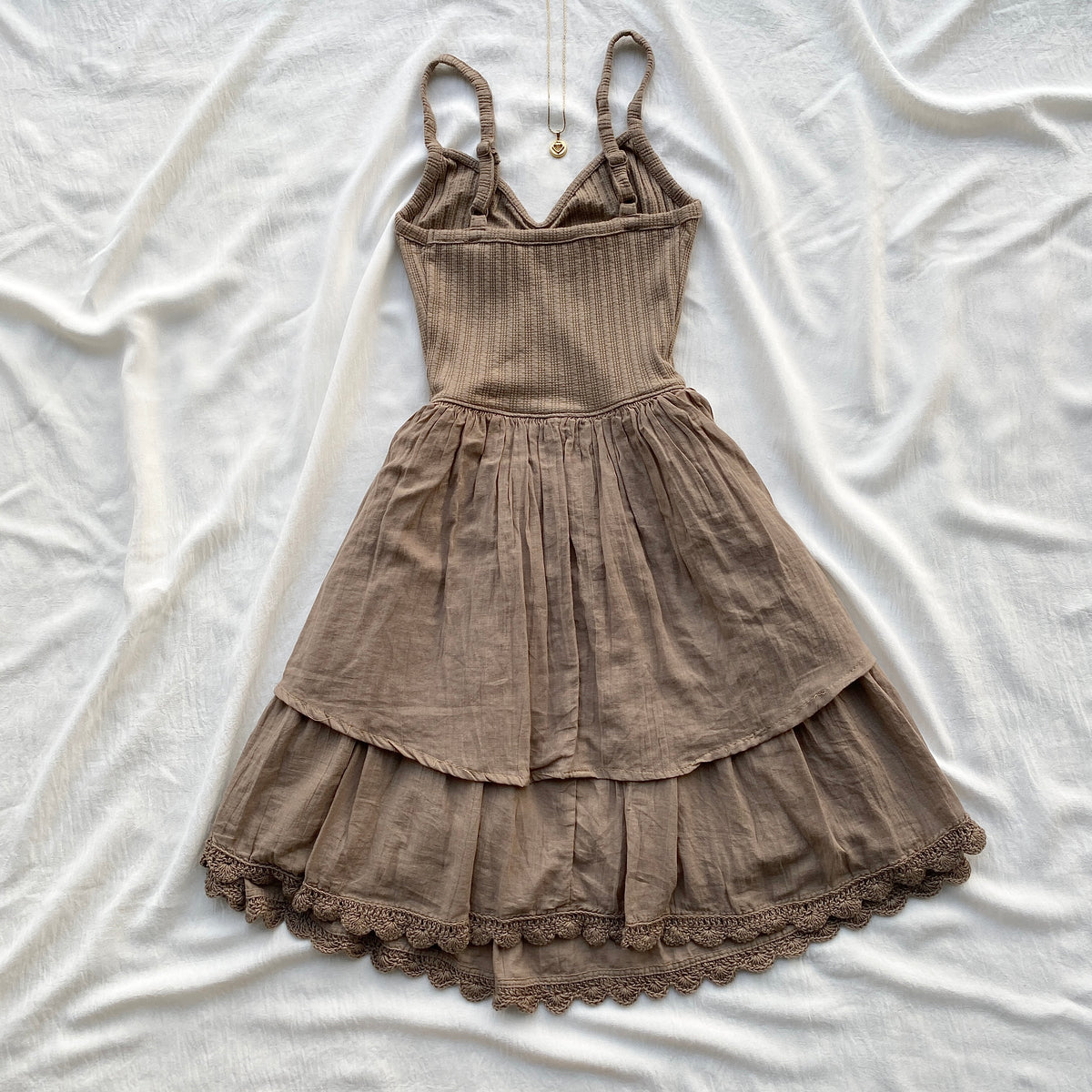 FIT AND FLARE DRESS IN BROWN (Bust : 28-32, Upper Waist : 23-28)