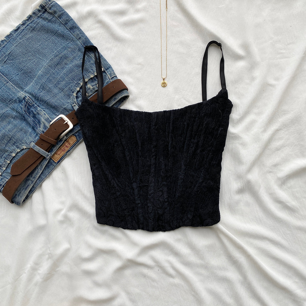 BLACK CORSET (Bust : 36-38, Upper Waist : 32-34)