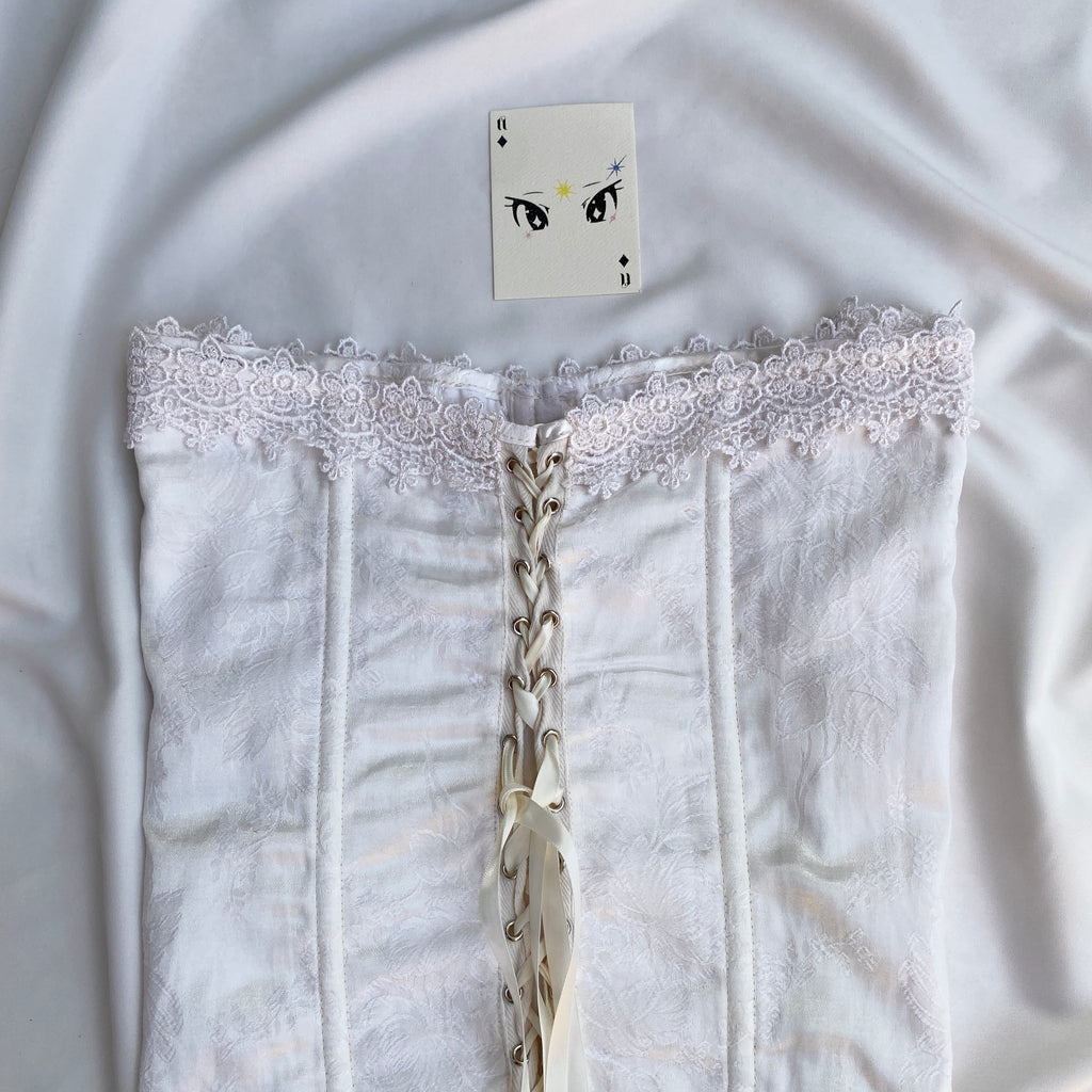 WHITE CORSET (Bust : 34-38, Upper Waist : 32-36)