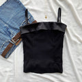 BLACK FOLD-OVER CORSET (Bust : 34-36, Upper Waist : 30-32)