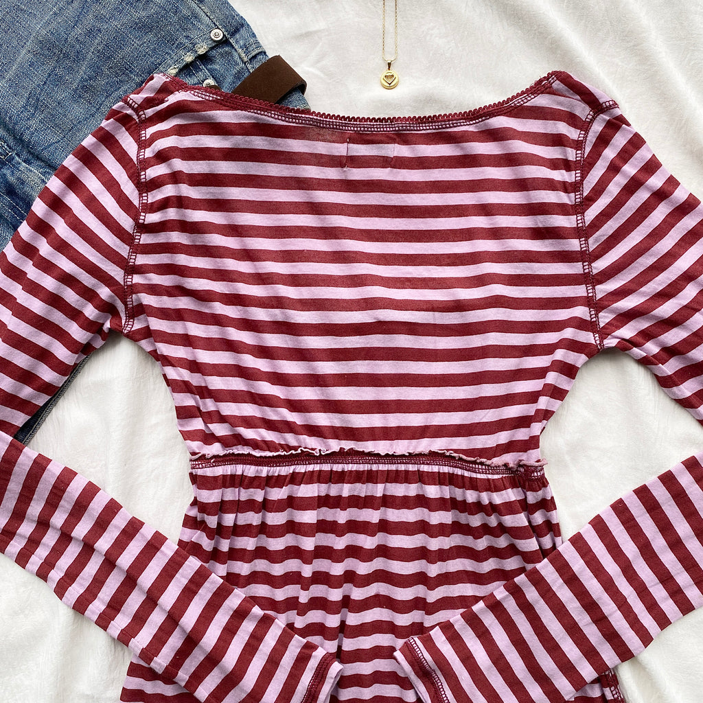 PINK HENLEY TOP FROM URBAN OUTFITTERS (Bust : 32-34, Upper Waist : 26-34)