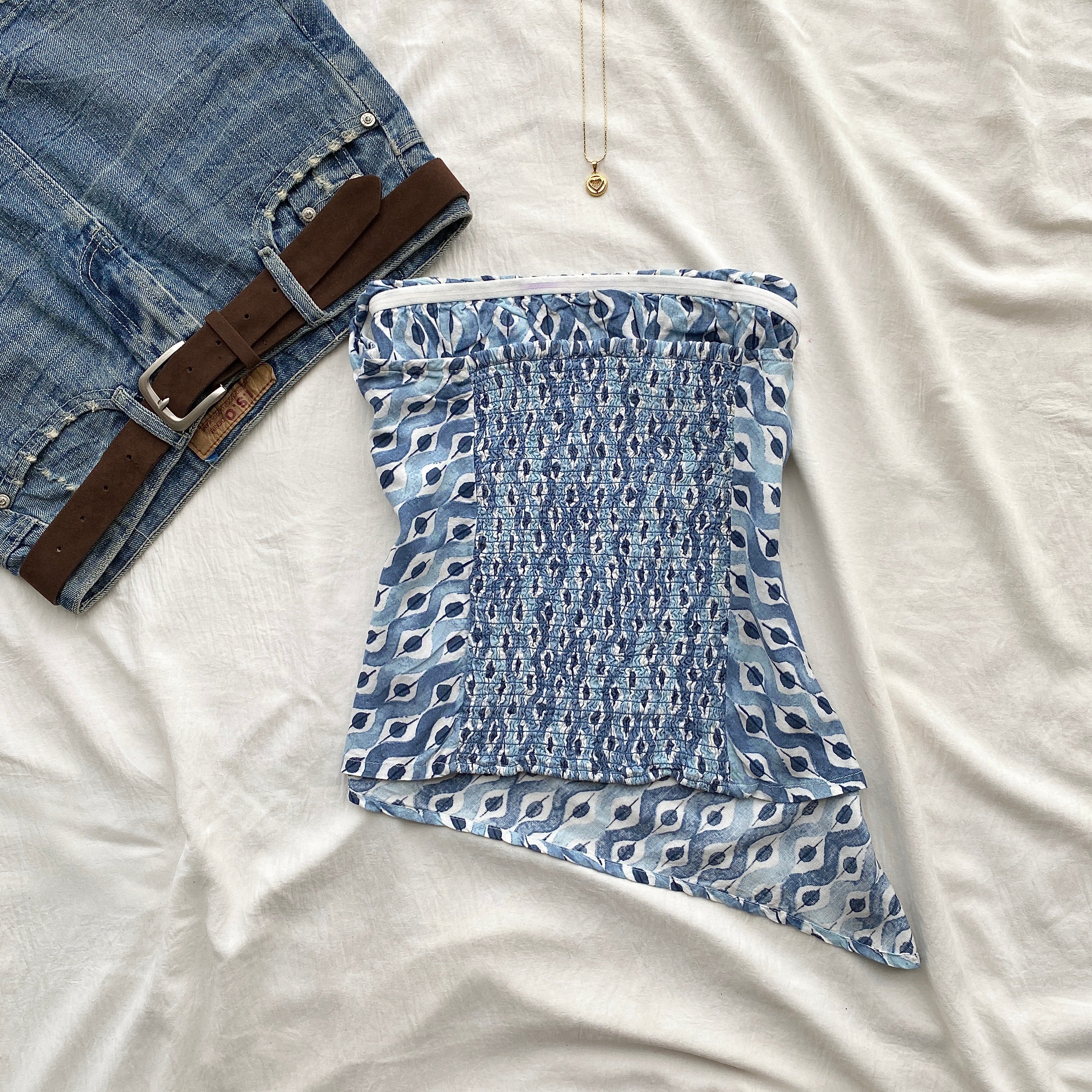 BLUE ASYMMETRIC TOP (Bust : 30-34, Upper Waist : 26-32)
