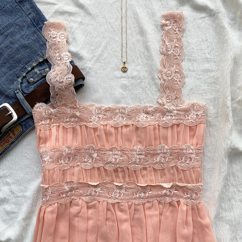 PEACH LACE TOP FROM FREE PEOPLE (Two sizes)