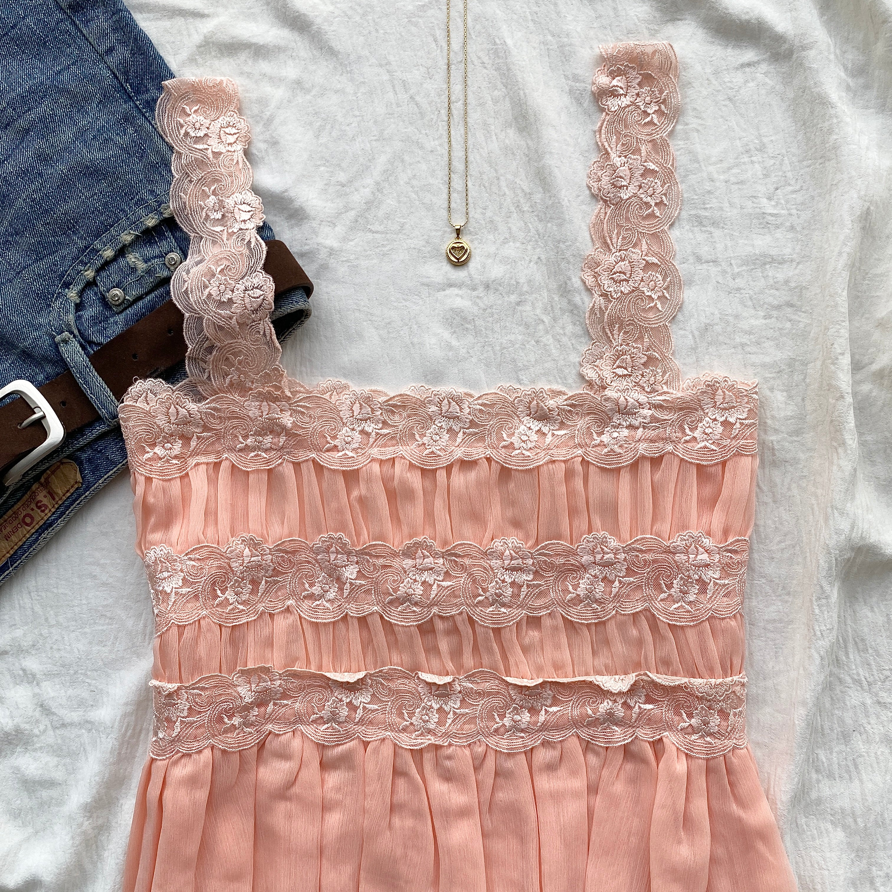 PEACH LACE TOP FROM FREE PEOPLE (Two sizes)