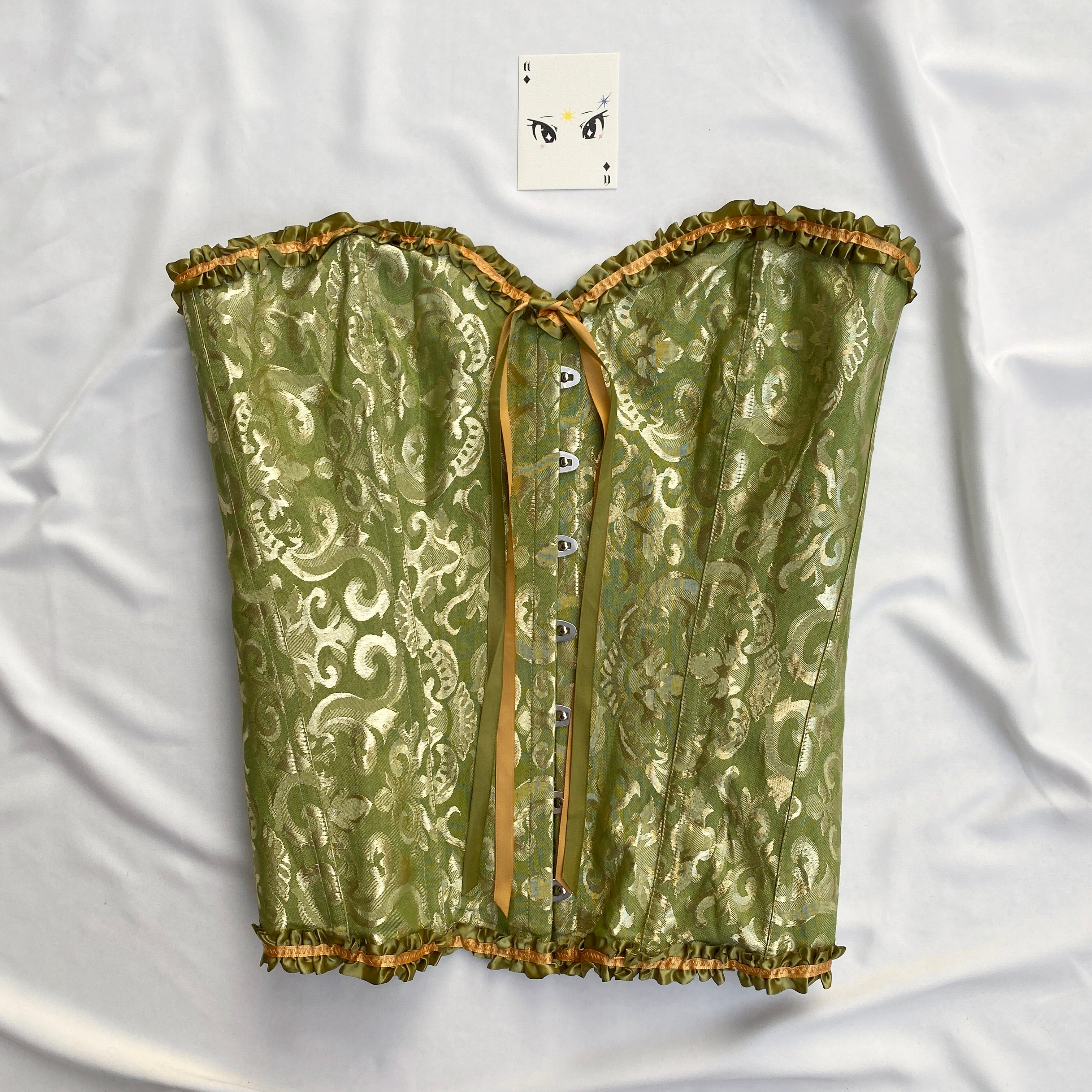 GREEN CORSET (Bust : 40-44, Upper Waist : 36-40)