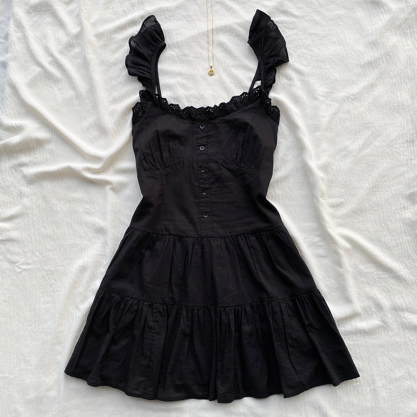BLACK FRILL DRESS FROM COTTON ON (Two sizes)