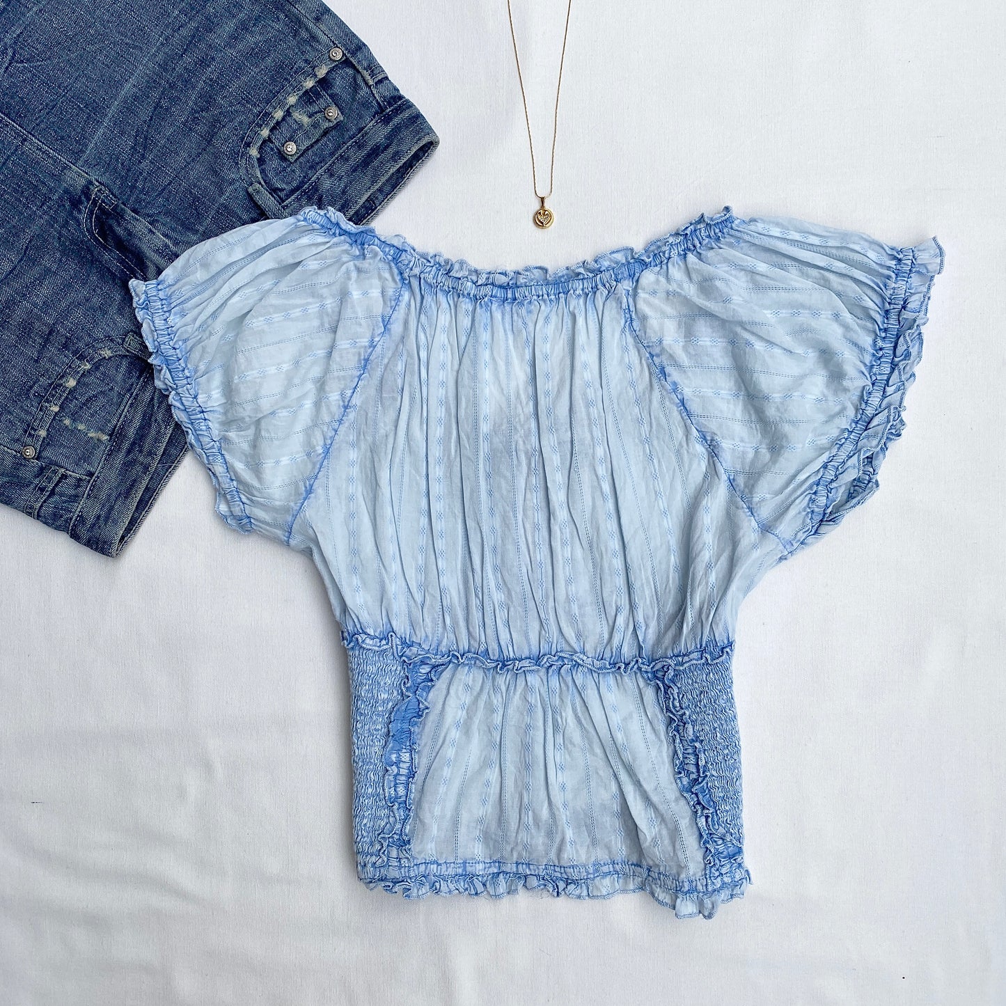 BLUE TOP FROM URBAN OUTFITTERS (Bust : 34-36, Upper Waist : 26-32)