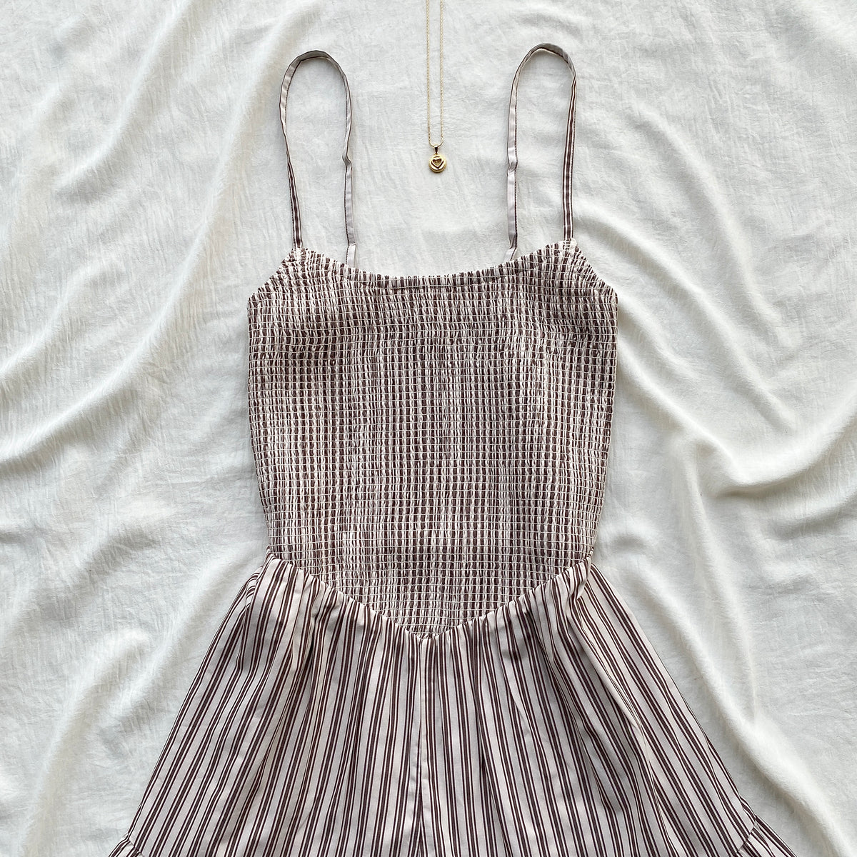 STRIPED ROMPER IN BROWN FROM ABERCROMBIE AND FITCH (Bust : 28-32, Upper Waist : 23-26)