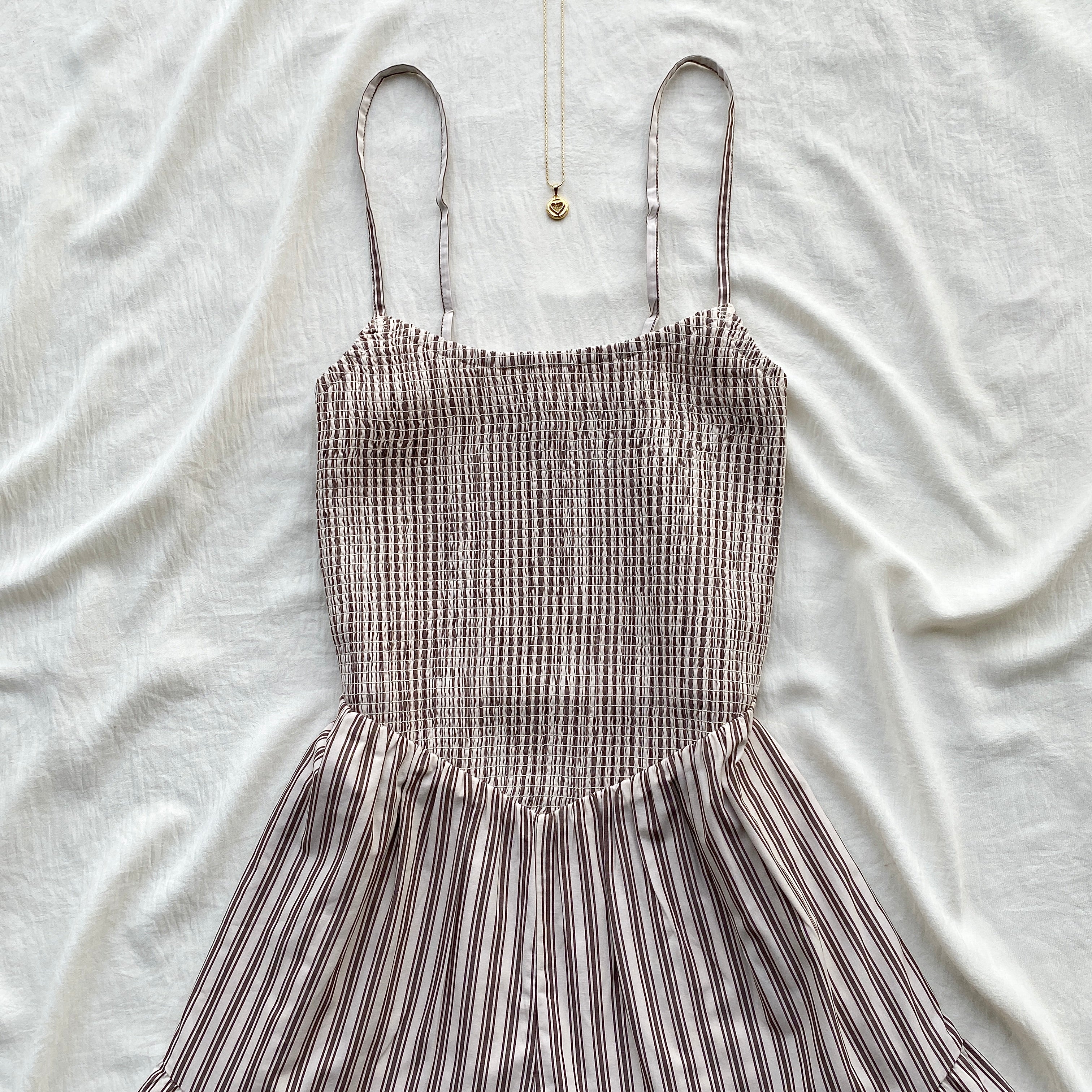 STRIPED ROMPER IN BROWN FROM ABERCROMBIE AND FITCH (Bust : 28-32, Upper Waist : 23-26)