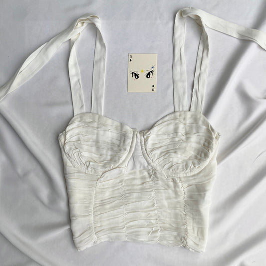 WHITE TOP FROM GLASSONS (Bust : 34-36, Upper Waist : 28-32)