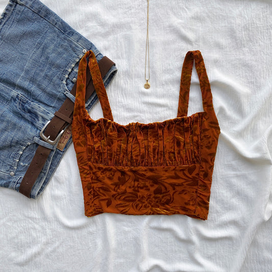 BROWN TOP FROM URBAN OUTFITTERS (Bust : 34-38, Upper Waist : 29-34)