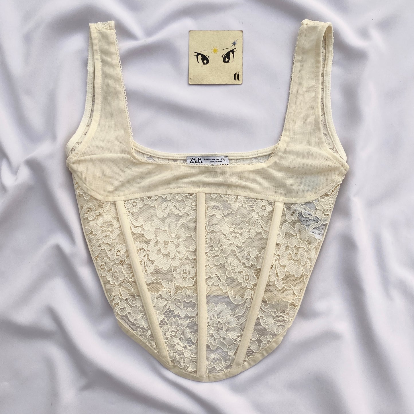 WHITE LACE CORSET FROM ZARA (BUST : 34-36)