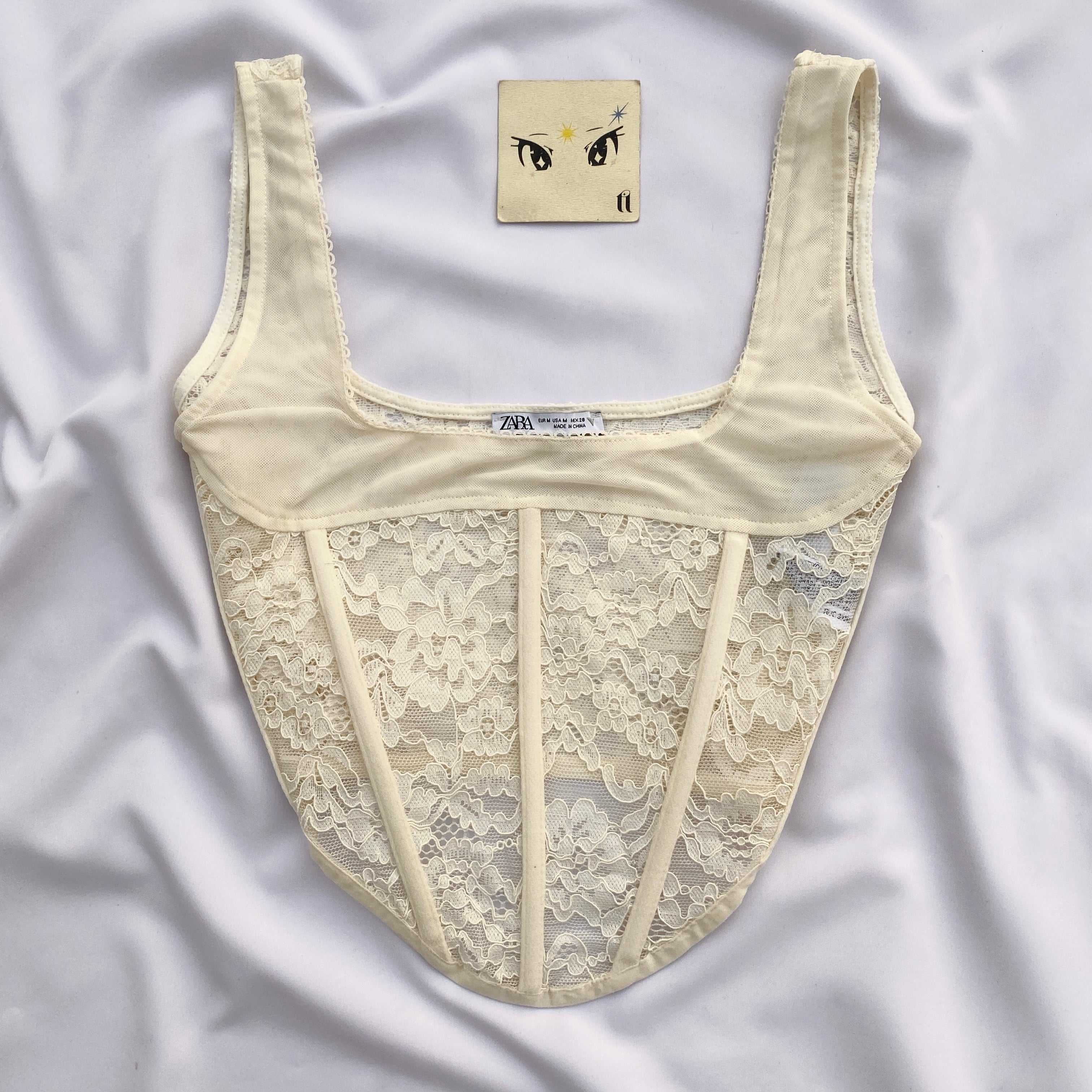 WHITE LACE CORSET FROM ZARA (BUST : 34-36)