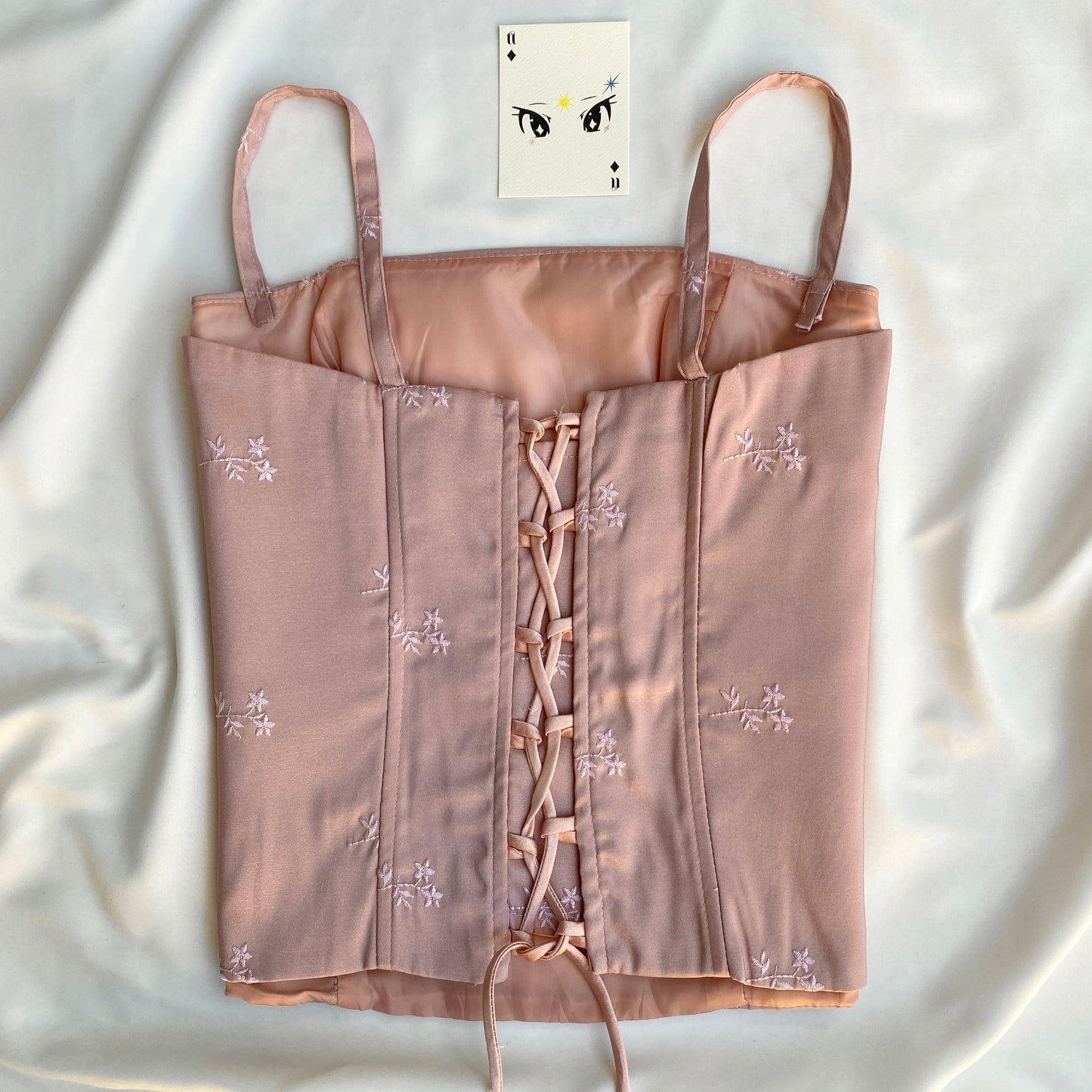 PINK EMBROIDERED CORSET (Bust : 30-34, Upper Waist : 28-32)