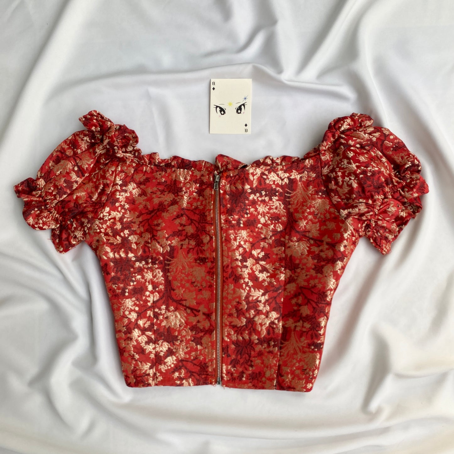 ORANGE JACQUARD CORSET FROM PRETTY LITTLE THING (Bust : 30-32, Upper Waist : 27-29)