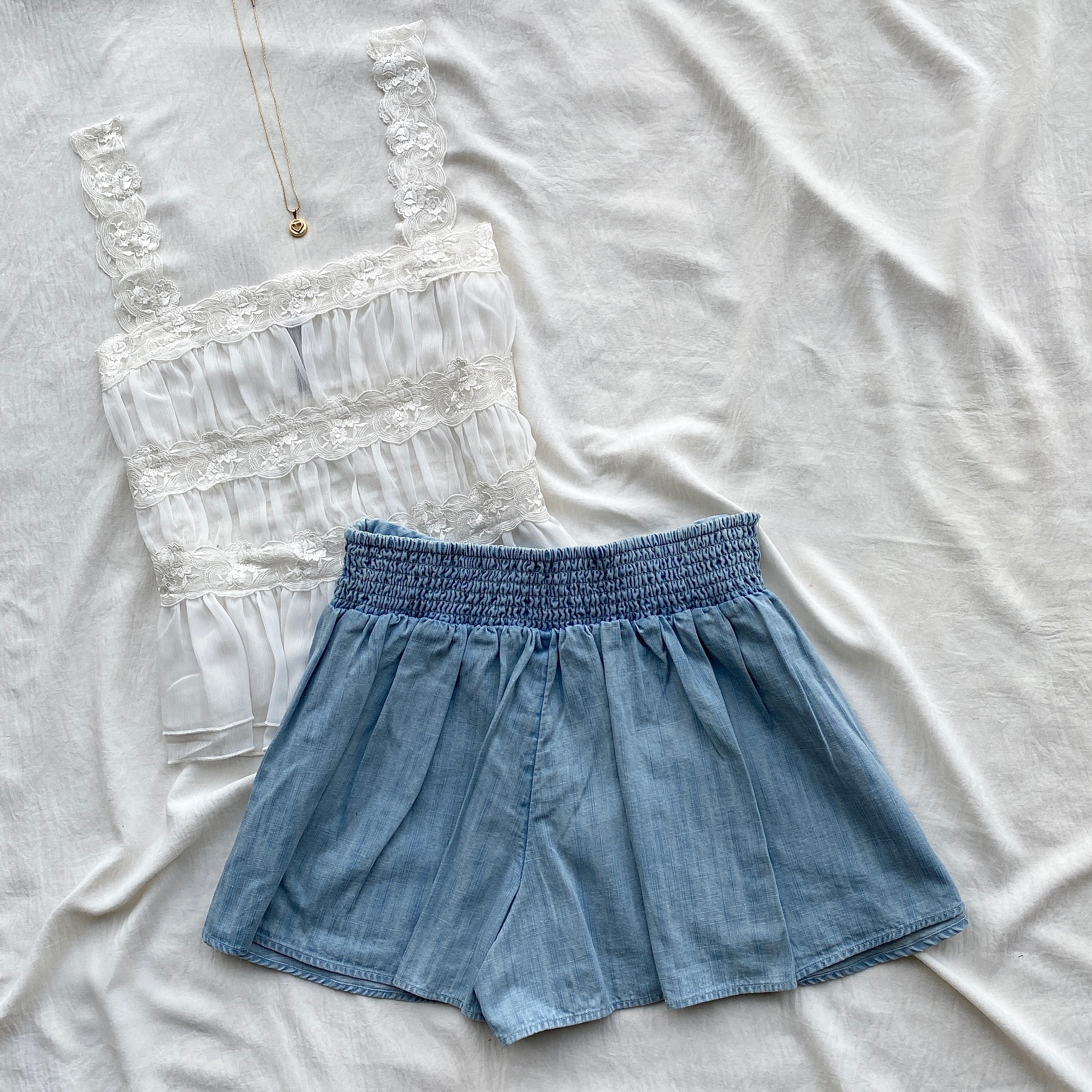 DENIM SKORT FROM FREE PEOPLE (Waist : 24-28)