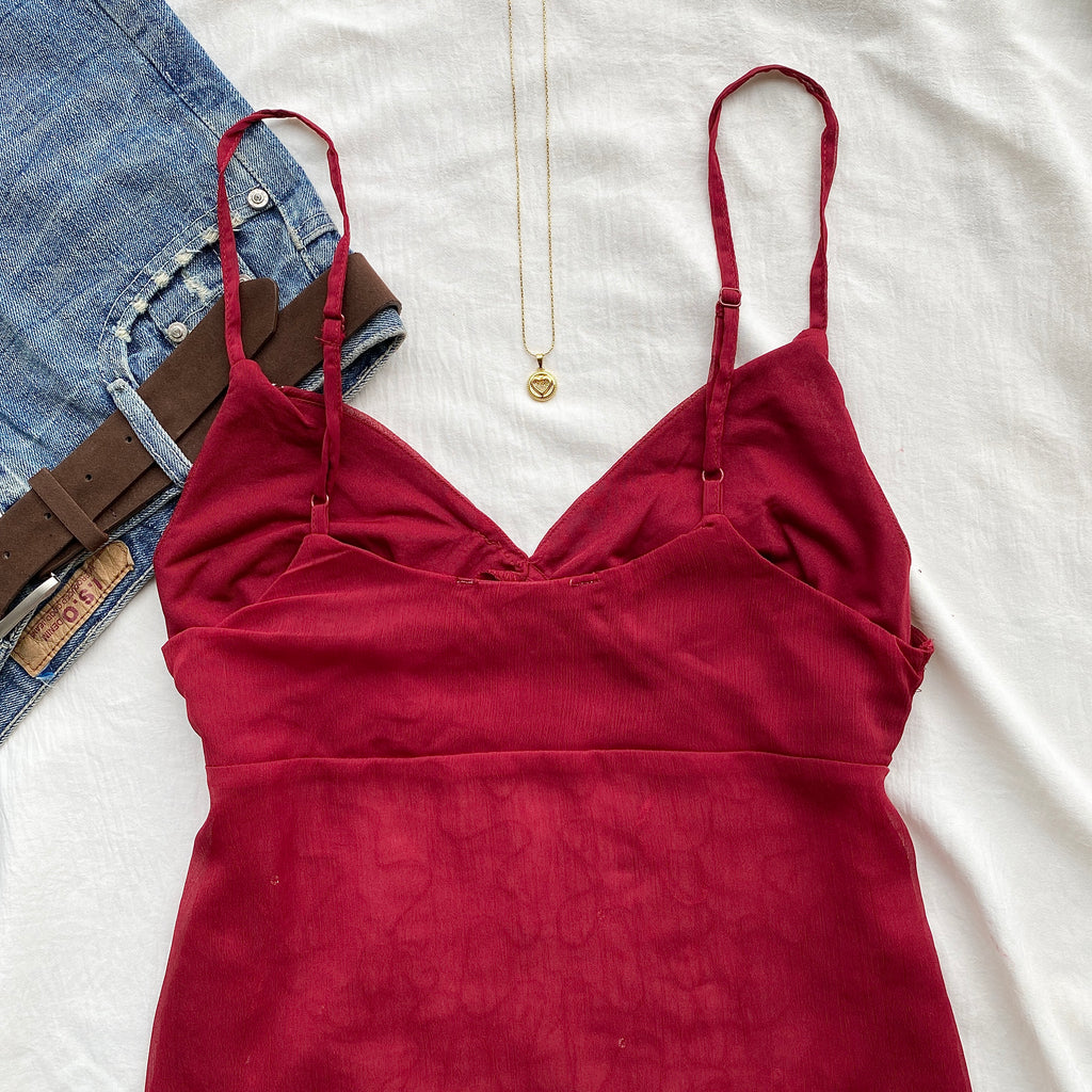 RED EMBELLISHED TOP (Two sizes available)