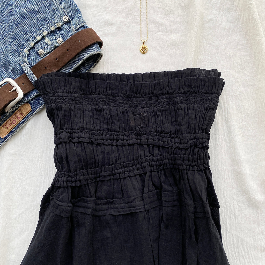BLACK TUBE TOP FROM FREE PEOPLE (Bust : 30-34, Upper Waist : 27-33)