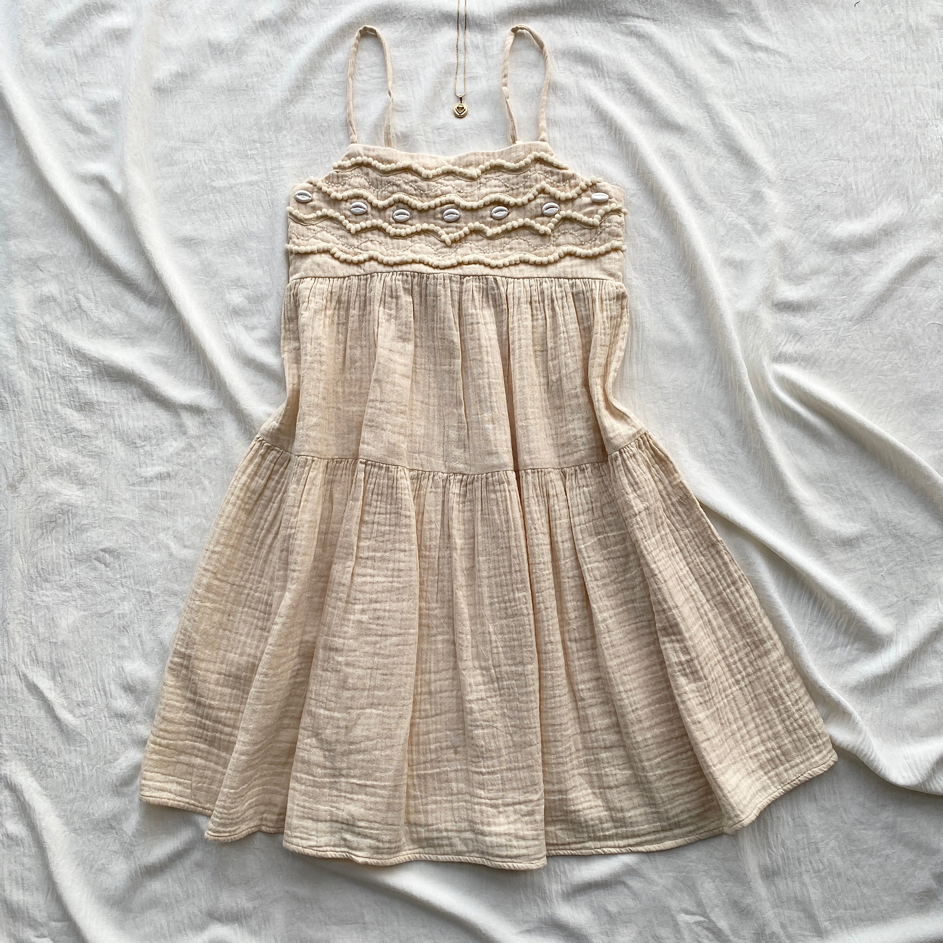 SHELL DRESS IN CREAM (Sizes available)