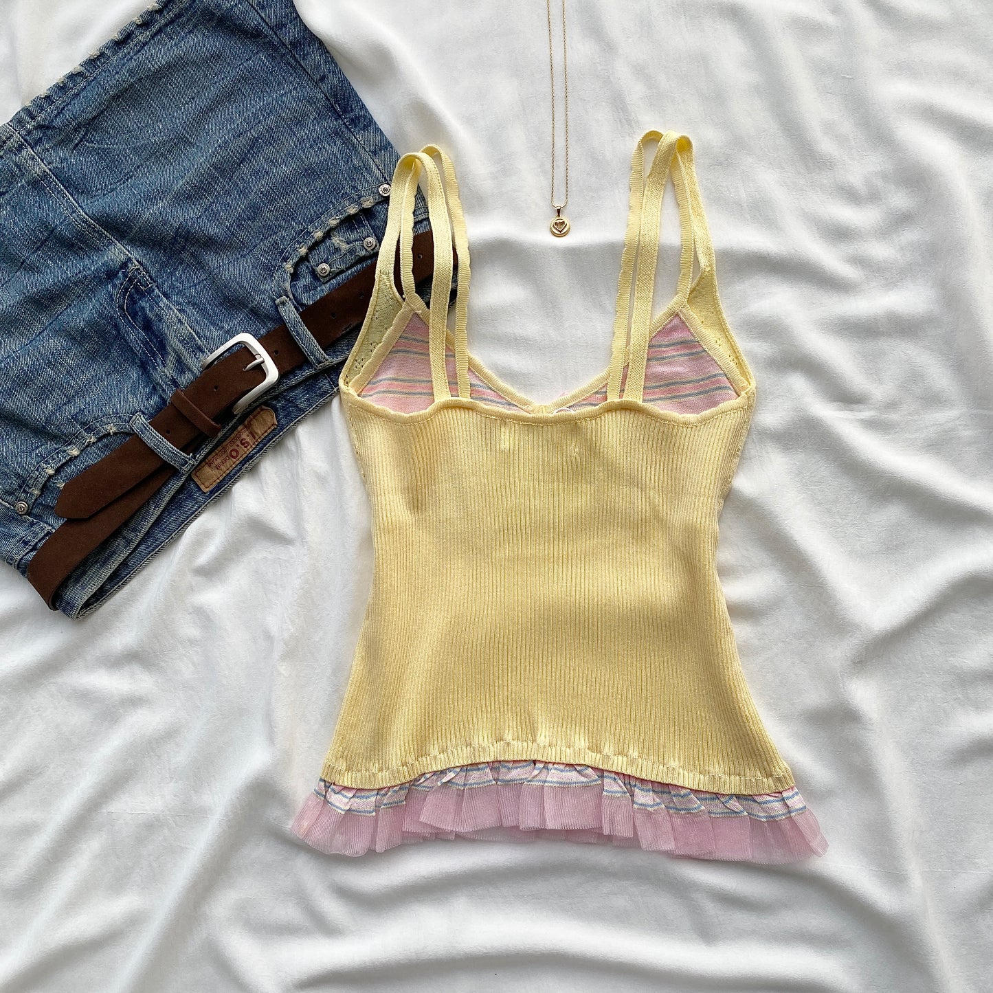 BALLET CAMI TOP IN BUTTER YELLOW (Bust : 30-34, Upper Waist : 23-29)