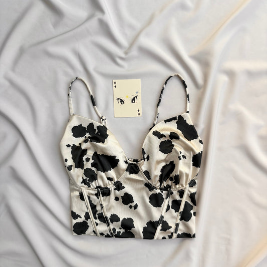 COW PRINT CORSET (Bust : 28-32, Upper Waist : 22-26)