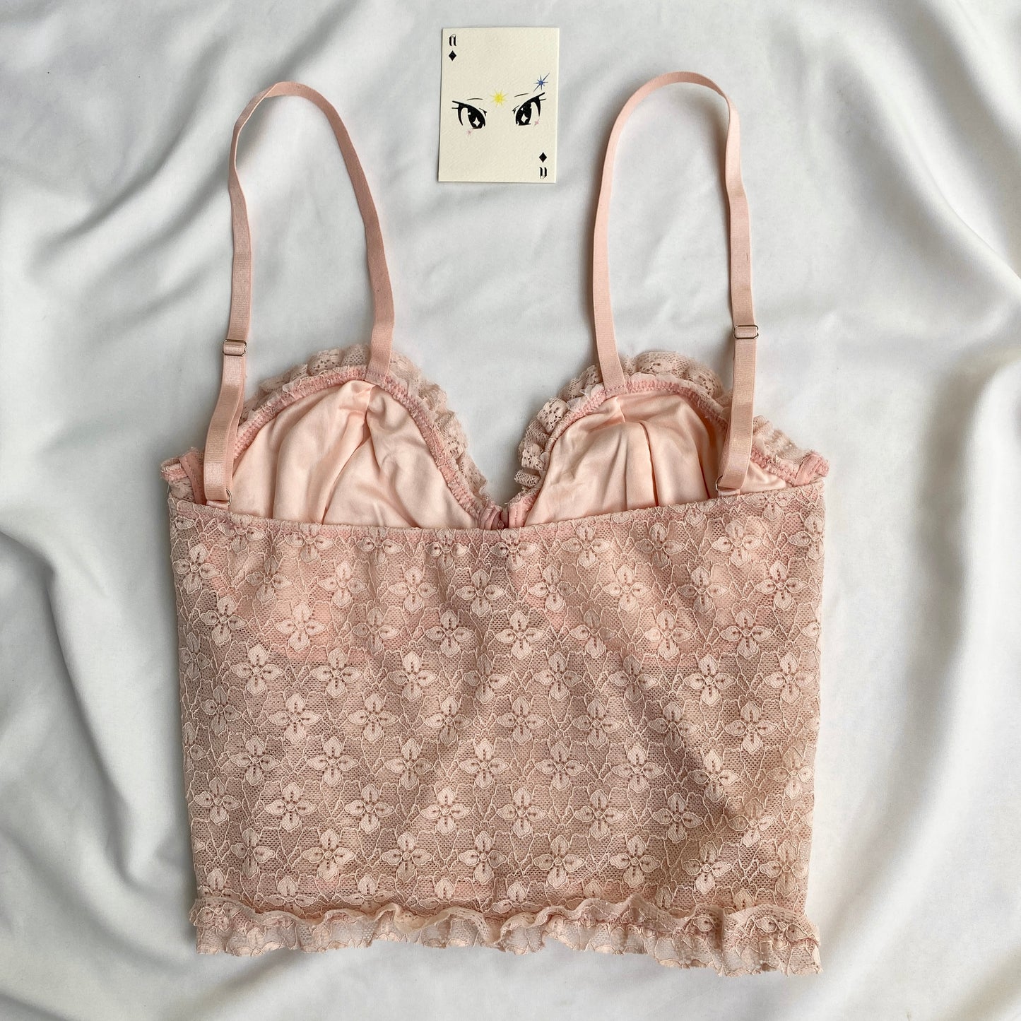 PINK LACE BUSTIER (Bust : 38-40, Upper Waist : 34-38)