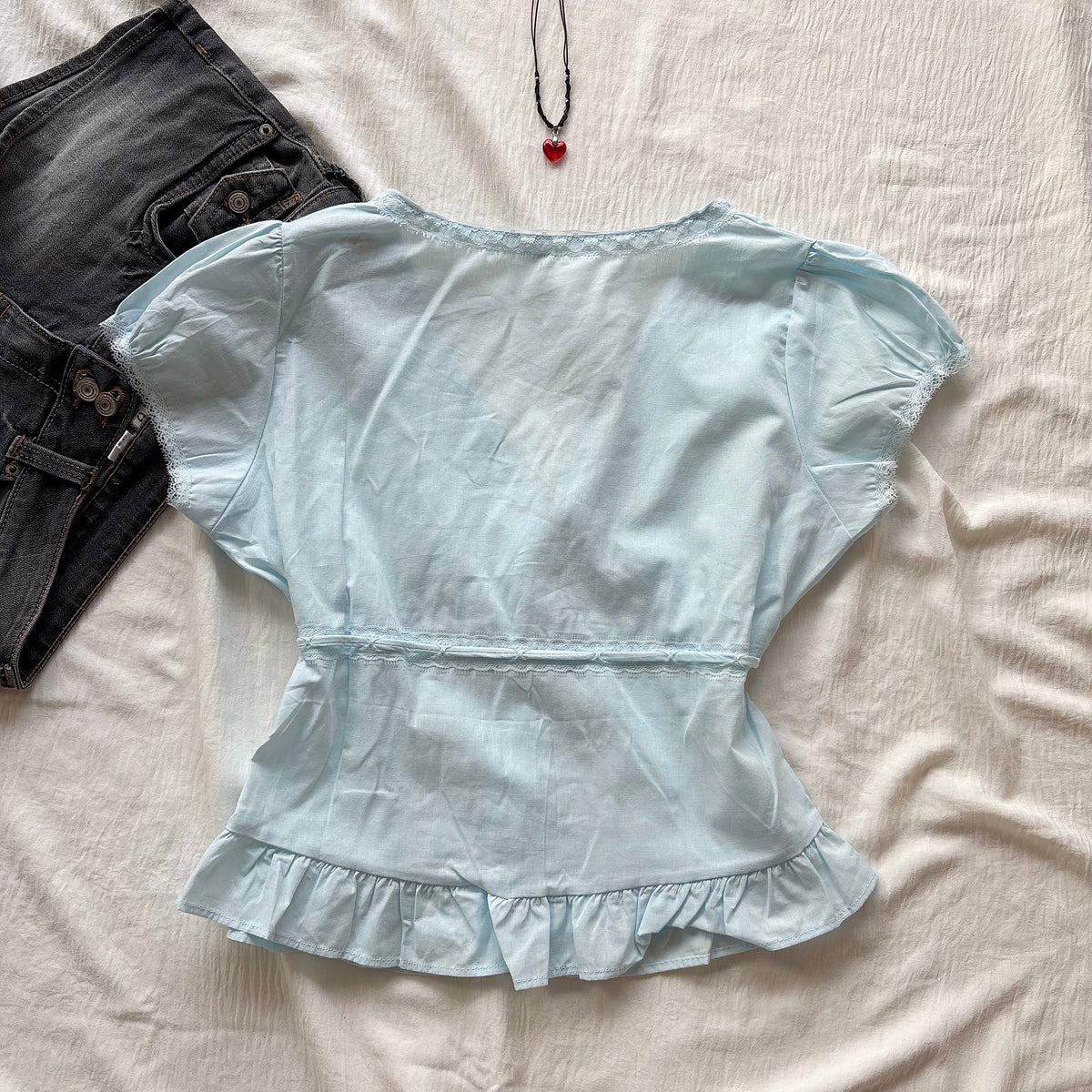 DARLING TOP IN BABY BLUE (Bust : 30-34, Upper Waist : 24-28)