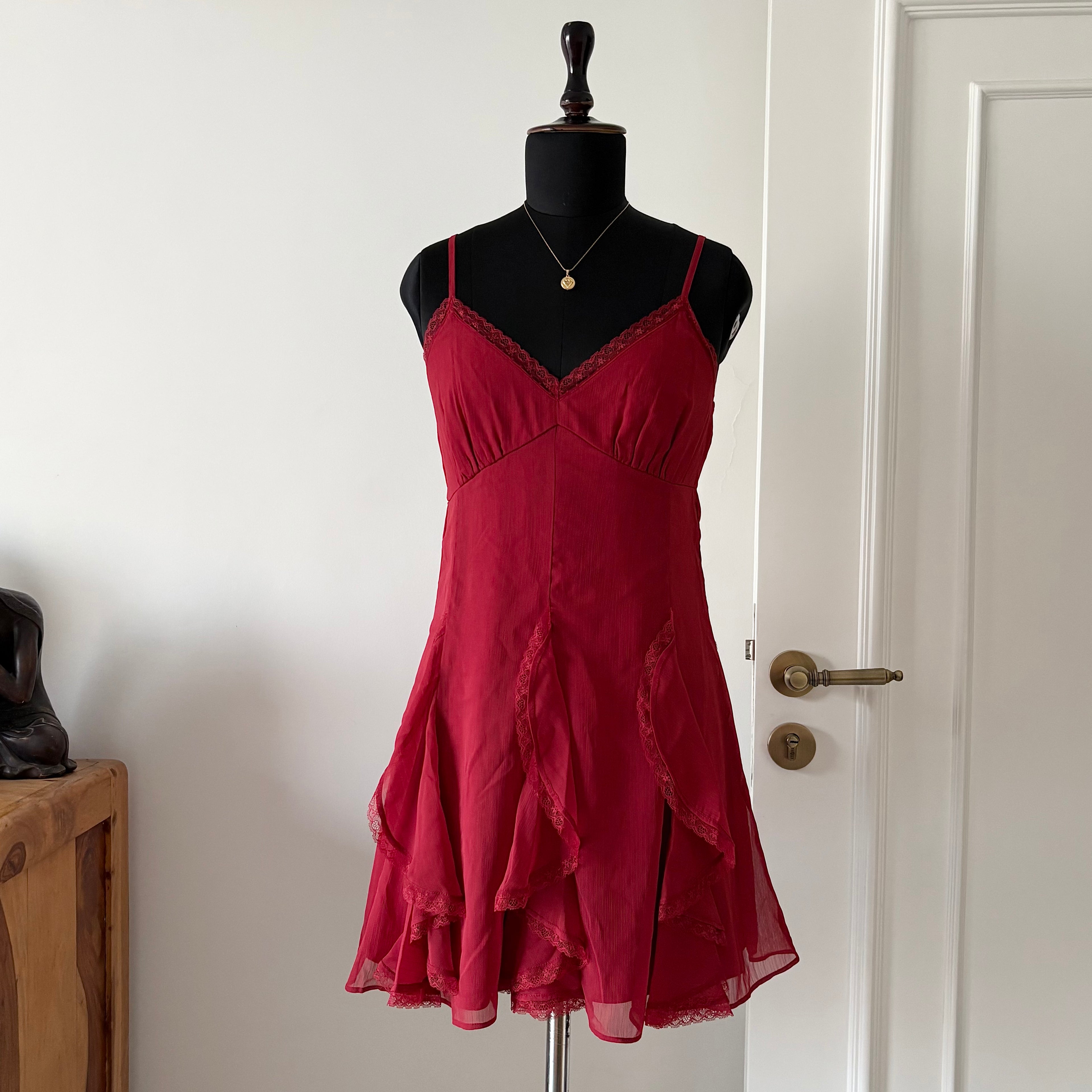 RED FRILLY DRESS (Fits S/M)