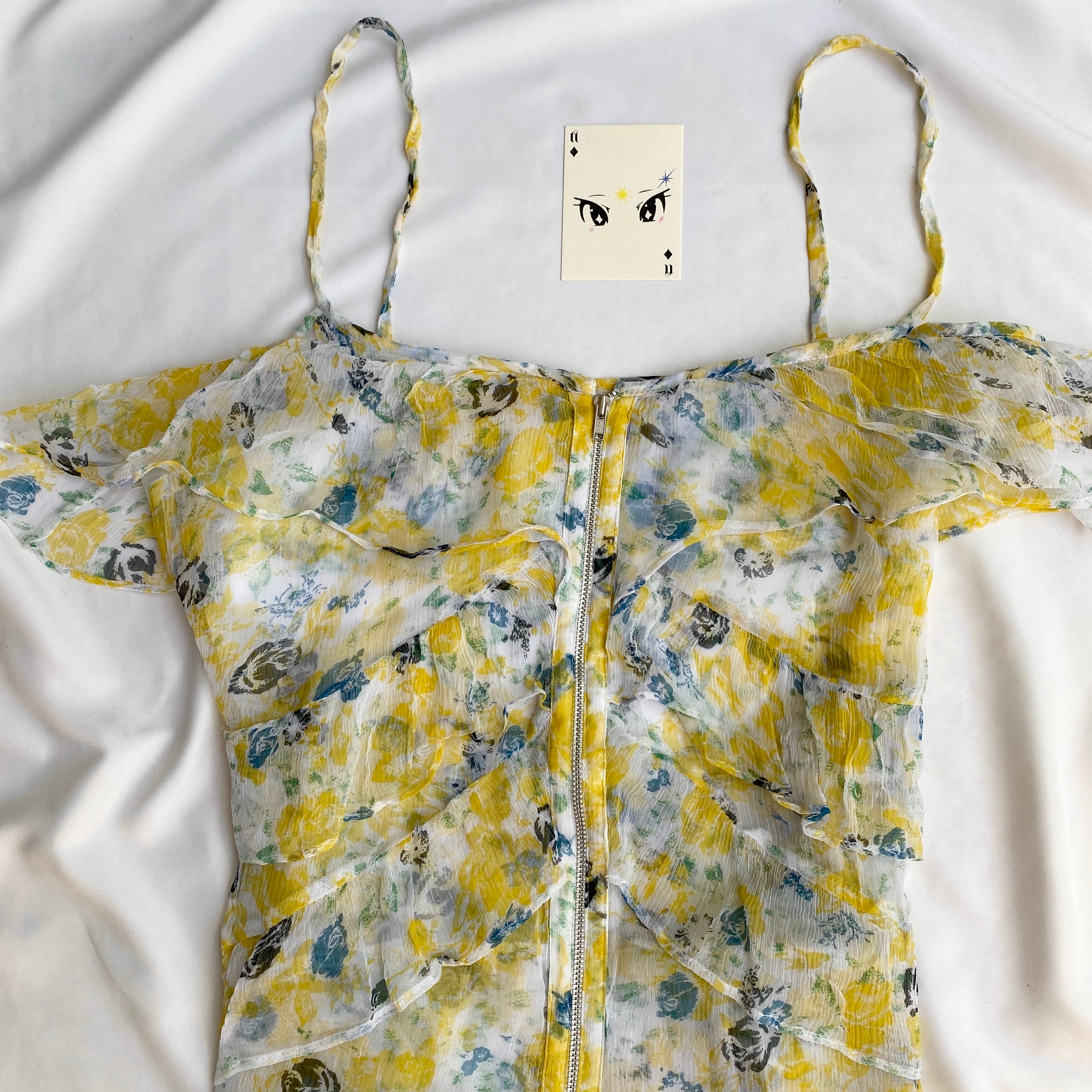 YELLOW FRILLY OFF SHOULDER TOP (Bust : 34-36, Upper Waist : 28-34)