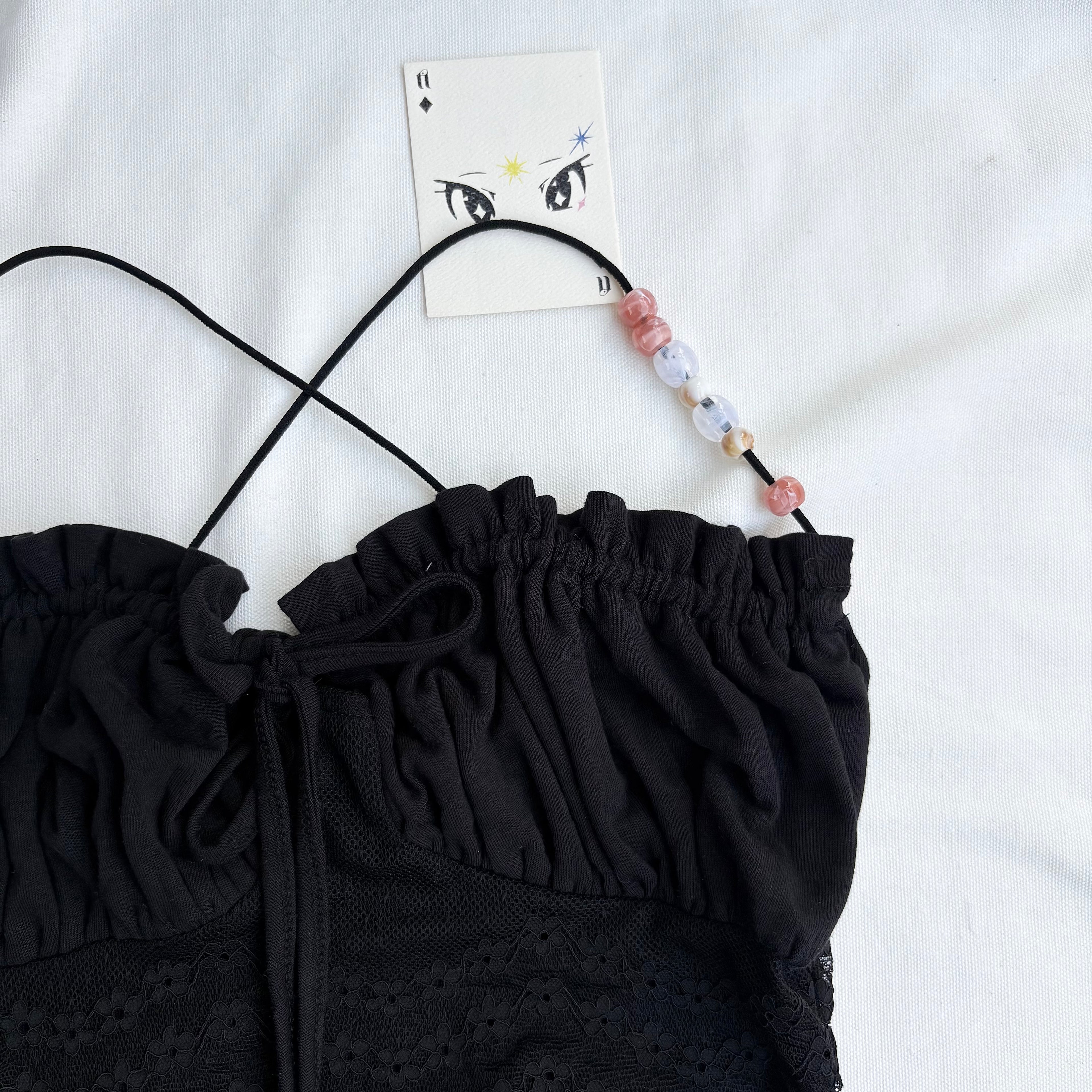 BLACK BEADED TOP (Bust : 28-34, Upper Waist : 22-28)