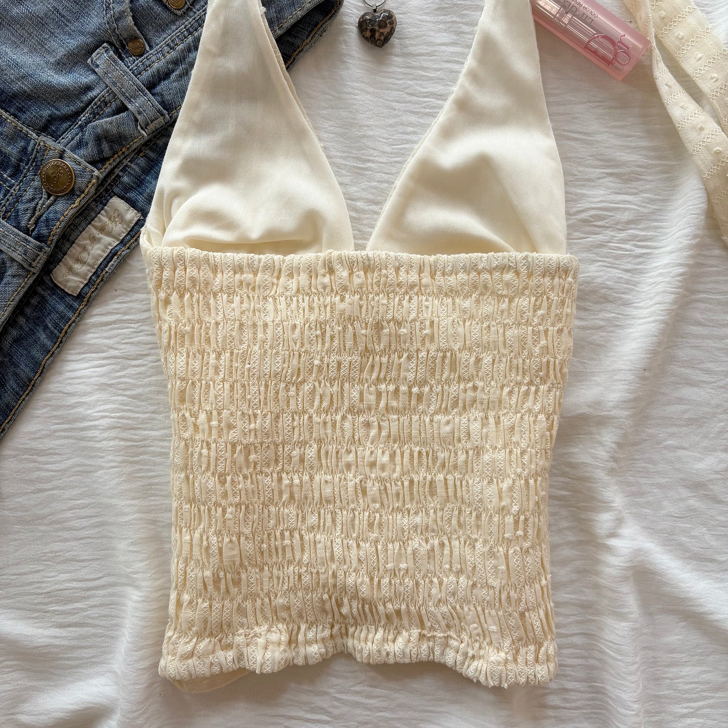 YELLOW HALTER TOP (Bust : 28-32, Upper Waist : 22-26)