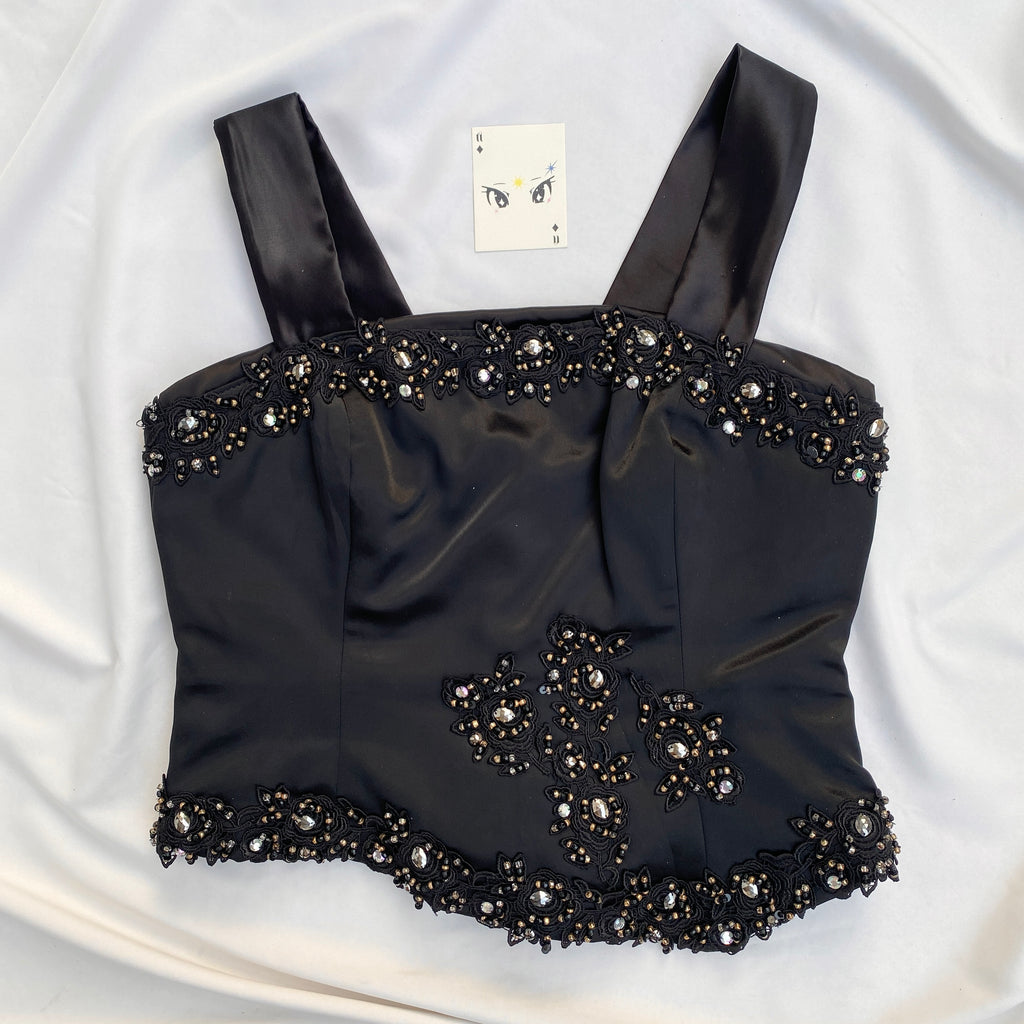 BLACK EMBELLISHED CORSET (Bust : 38-42, Upper Waist : 32-38)