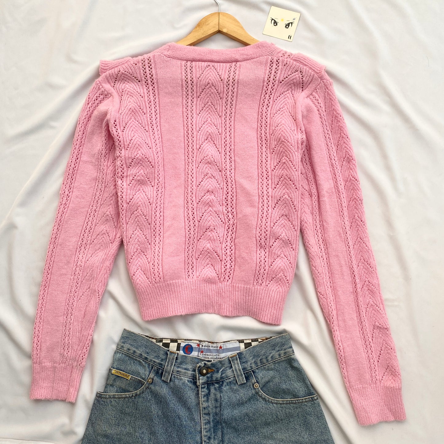 PINK KNIT WITH FRILLY DETAILS