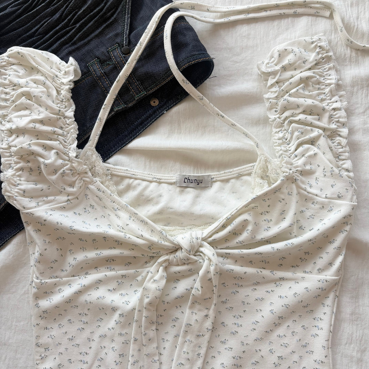 WILDFLOWER TOP IN WHITE (Bust : 30-34, Upper Waist : 24-28)