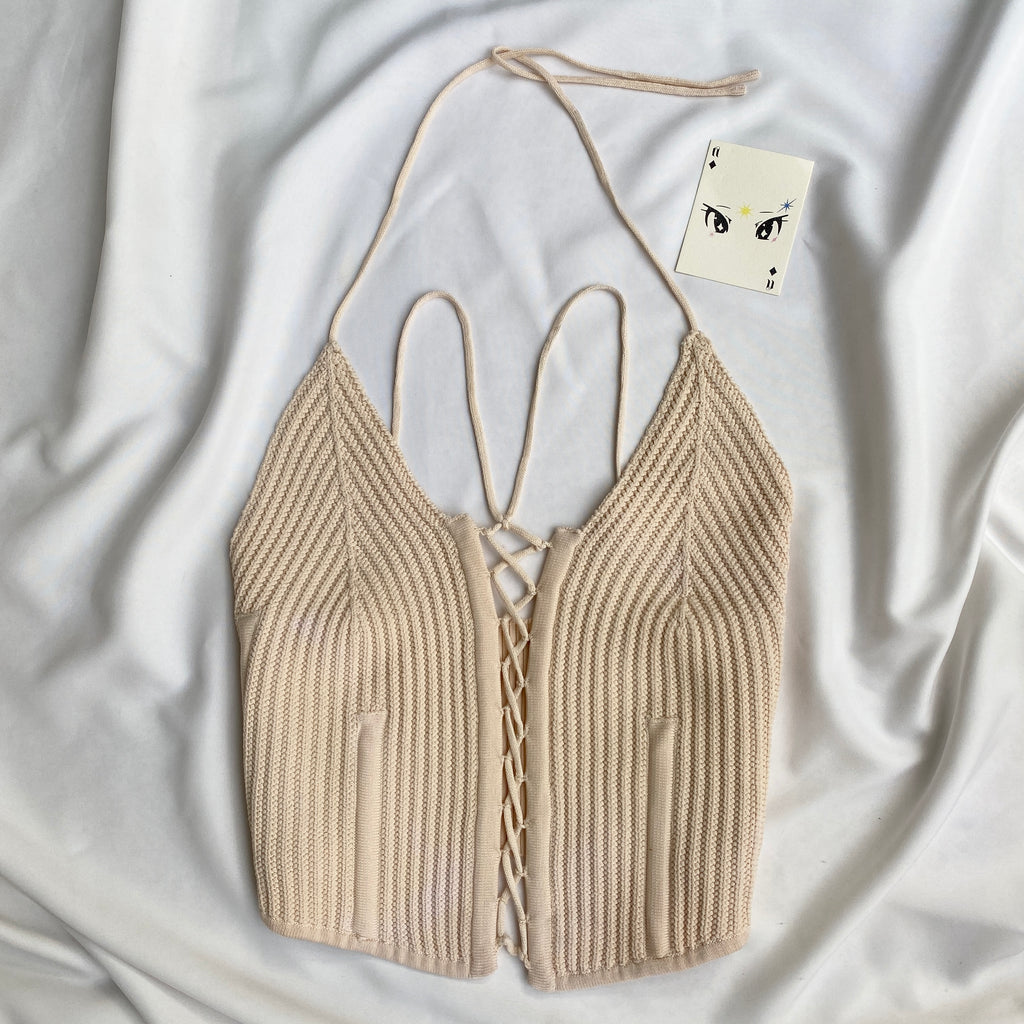 BEIGE KNIT CORSET (Bust : 34-36, Upper Waist : 28-36)