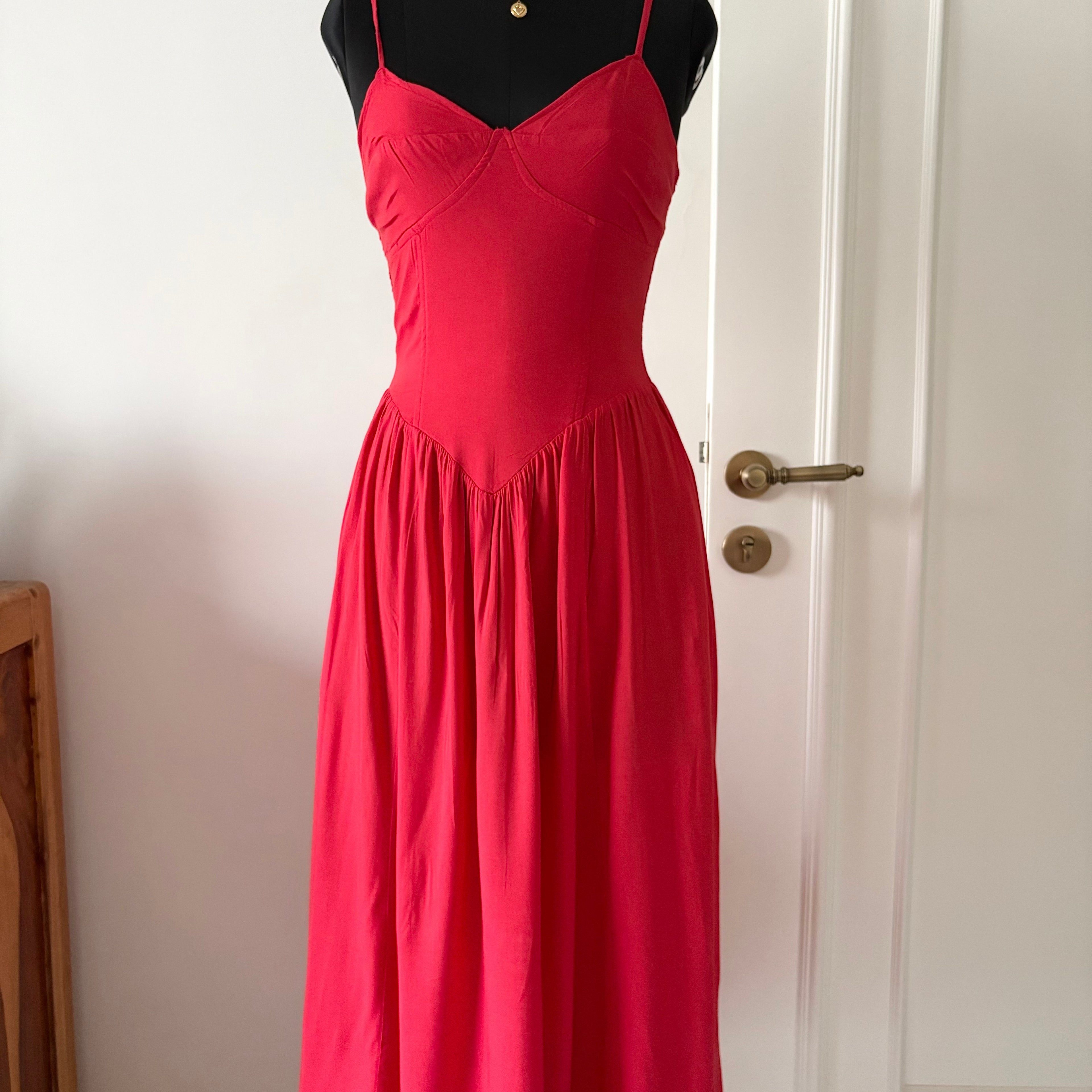RED MAXI DROP WAIST DRESS (Multiple sizes available)