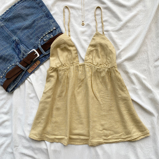 YELLOW BABYDOLL TOP FROM FREE PEOPLE (Sizes available)