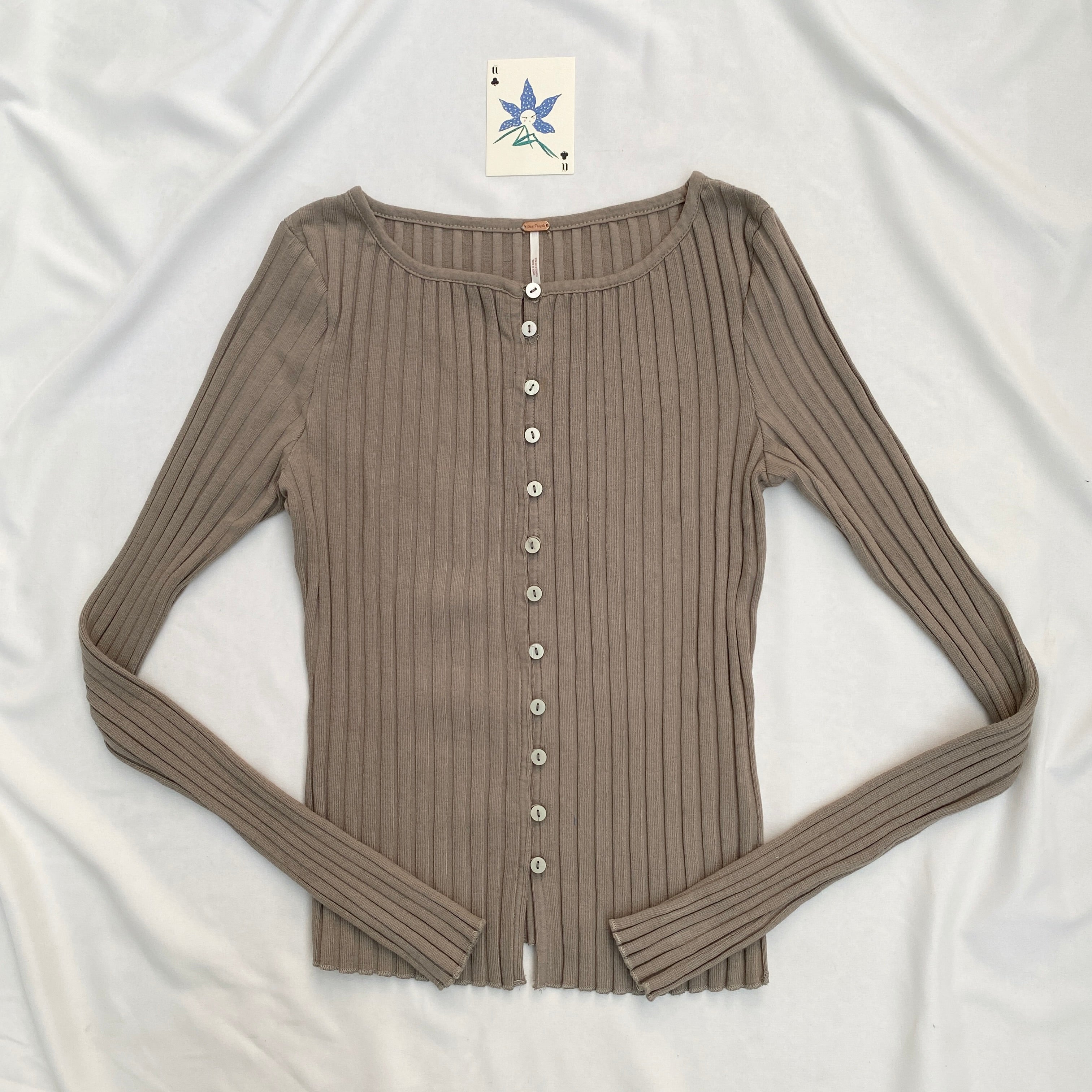 GREY GREEN CARDIGAN FROM FREE PEOPLE (Bust : 30-34, Upper Waist : 24-28)