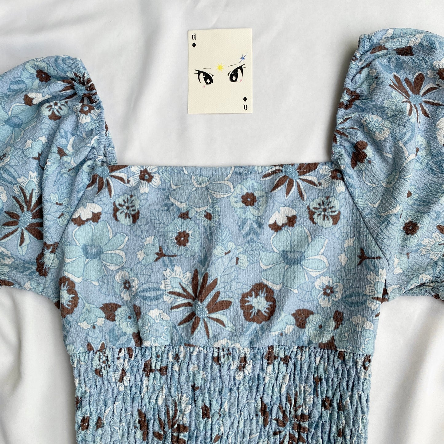 BLUE FLORAL TOP (Bust : 30-34, Upper Waist : 26-34)