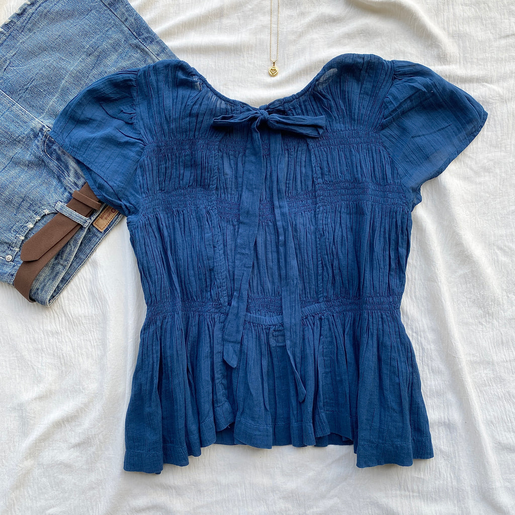 NAVY BLUE TOP FROM FREE PEOPLE (Bust : 36-38, Upper Waist : 30-34)