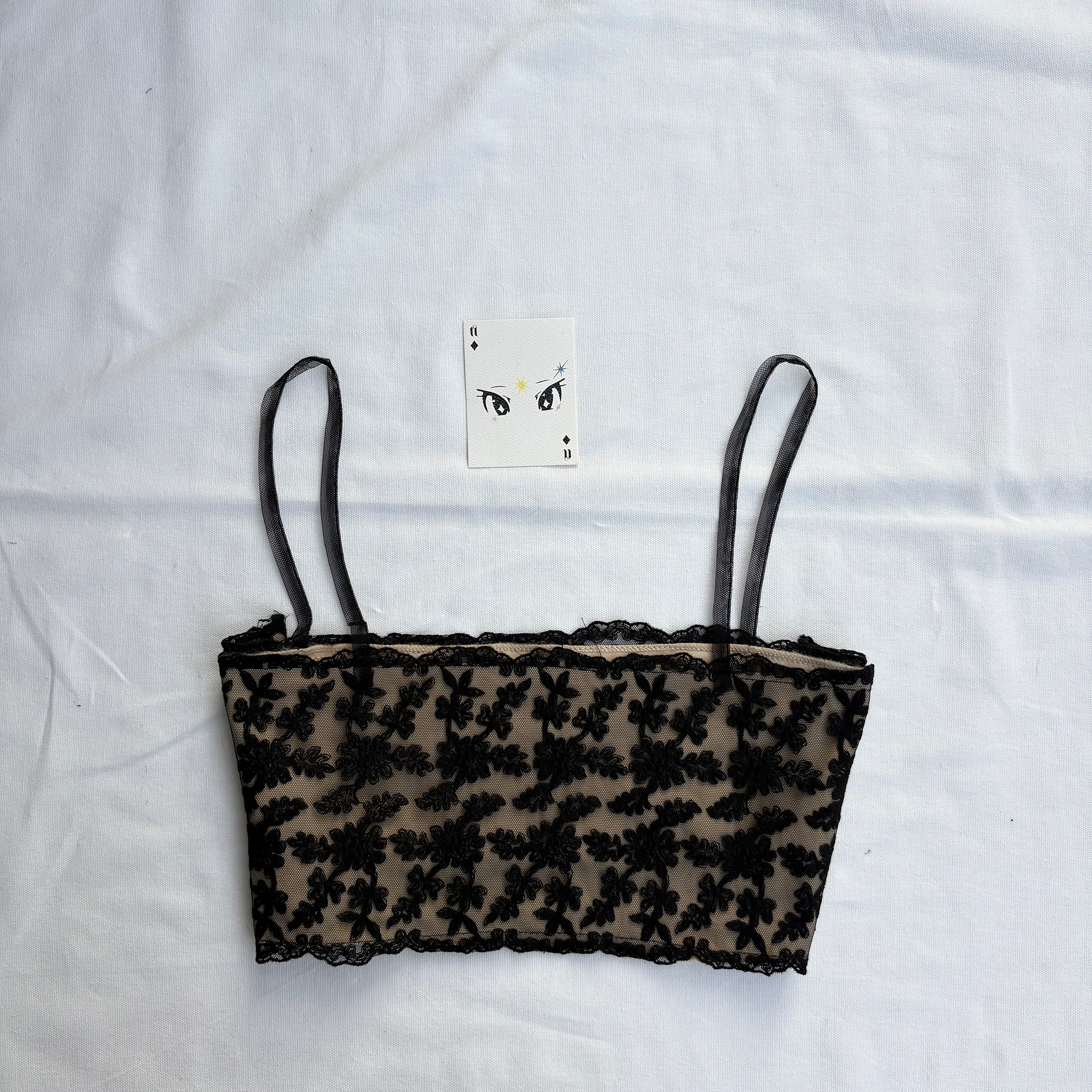 BLACK EMBROIDERED TOP (Bust : 34-36)