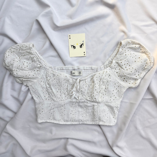 WHITE EYELET TOP FROM HOLISTER (Bust : 28-32, Upper Waist : 24-28)