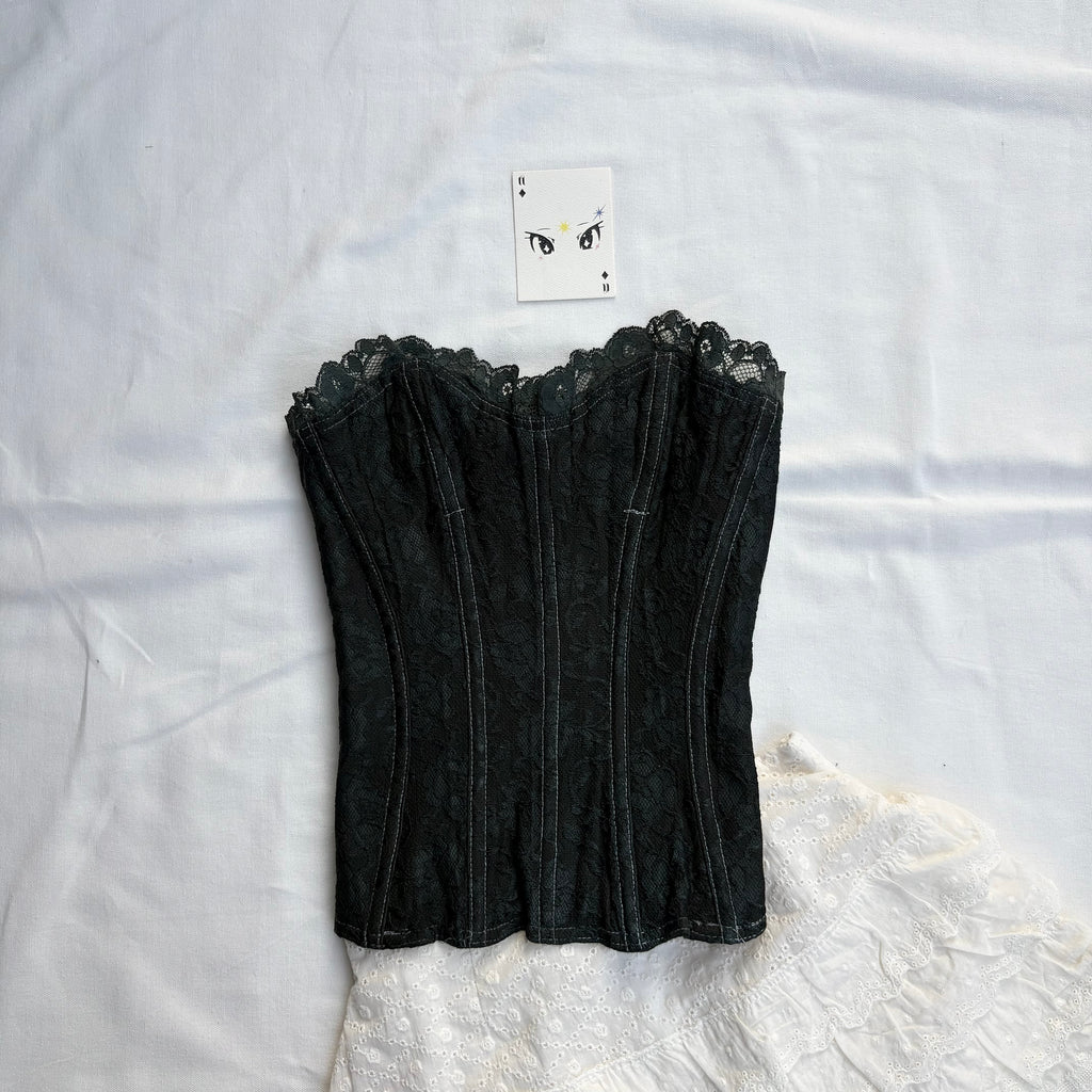 GREEN LACE CORSET (Bust : 28-32, Upper Waist : 24-28)